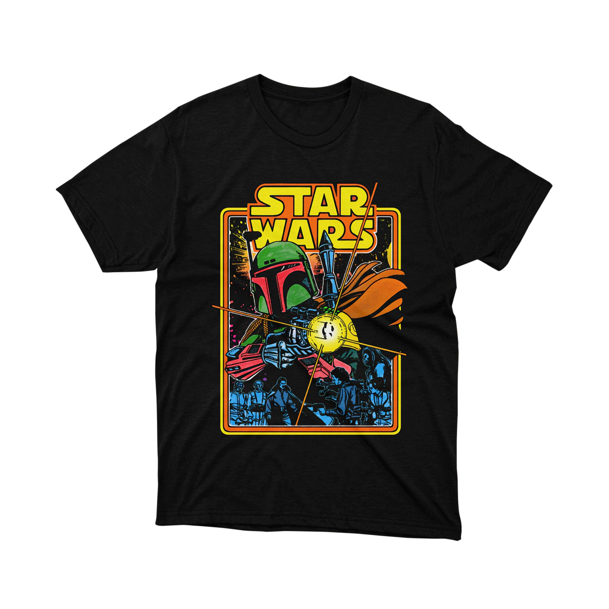 Star Wars Bounty Hunter Boba Fett Retro Comic Parody T Shirt Colorful Unisex
