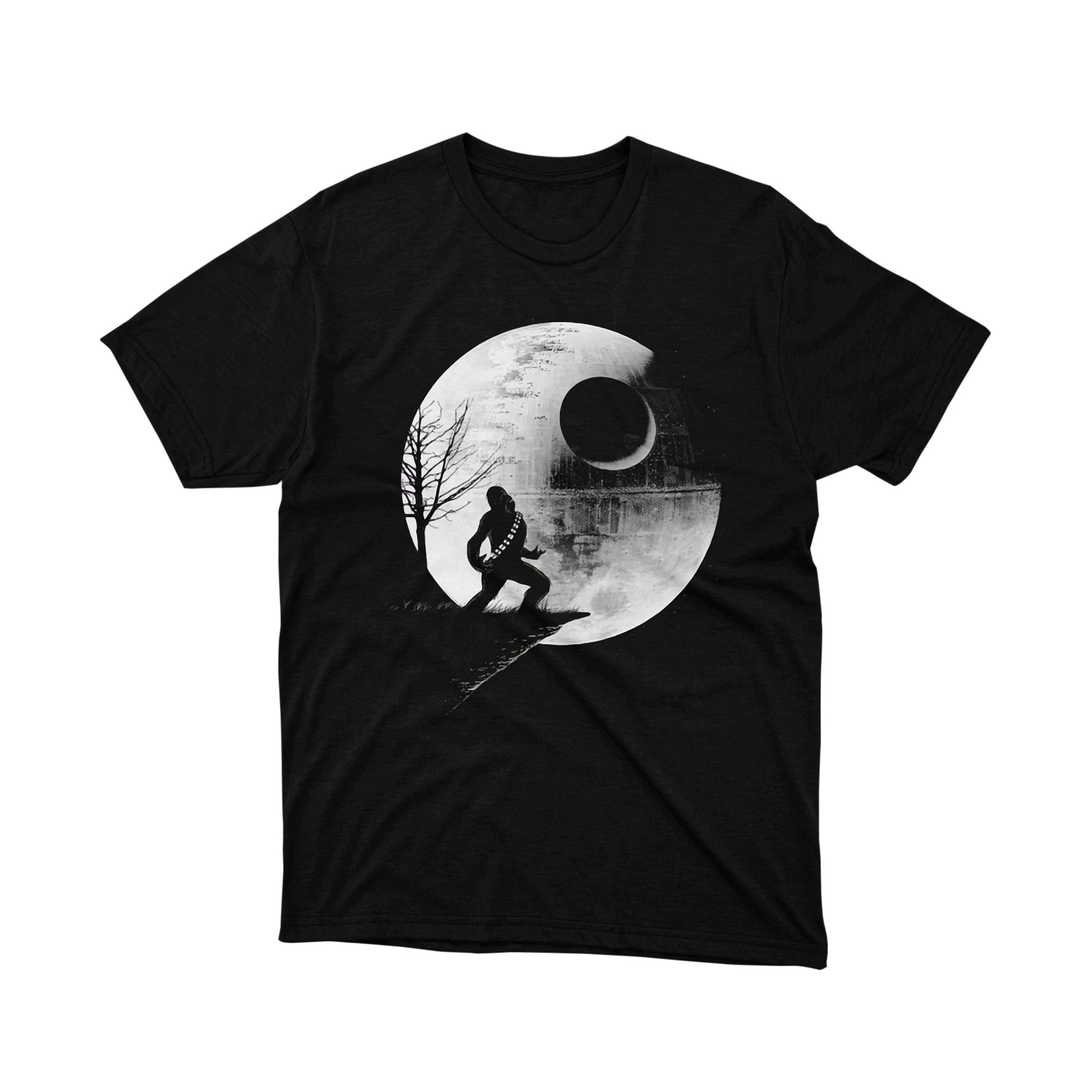Star Wars Chewbacca Death Star Full Moon Silhouette T Shirt