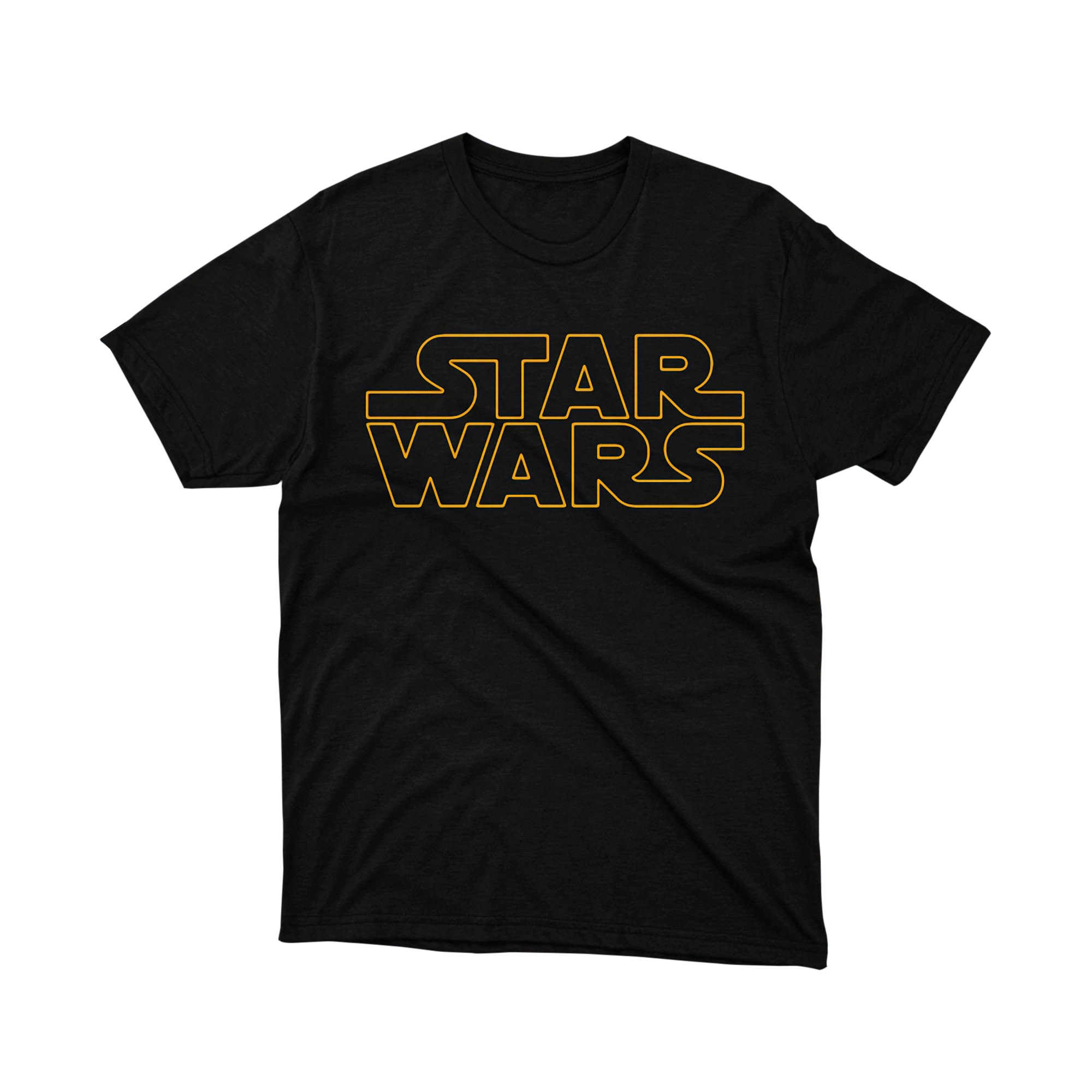 Star Wars Classic Logo Gold Letters Parody T Shirt Retro Style Unisex