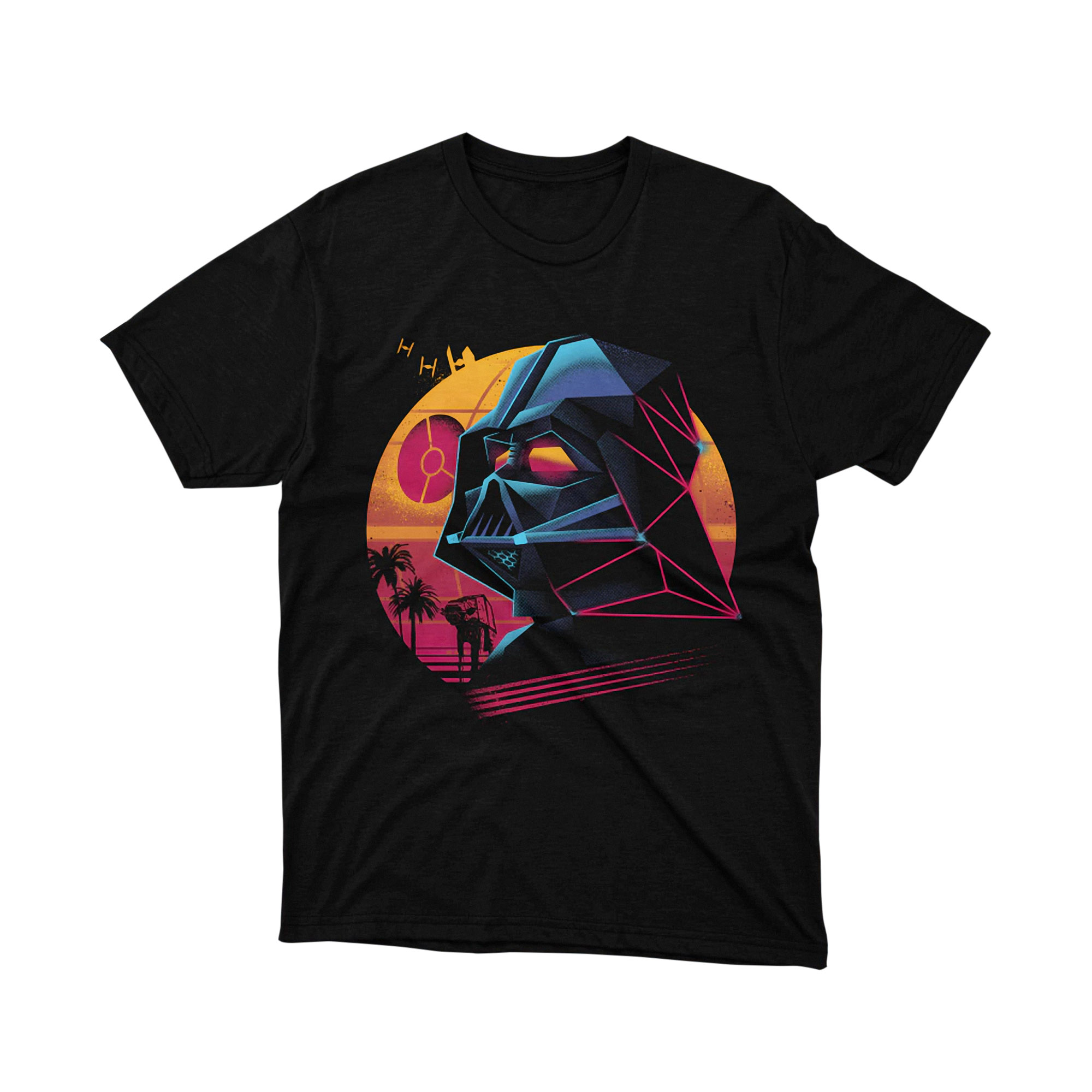 Star Wars Darth Vader Neon Synthwave Sunset T Shirt