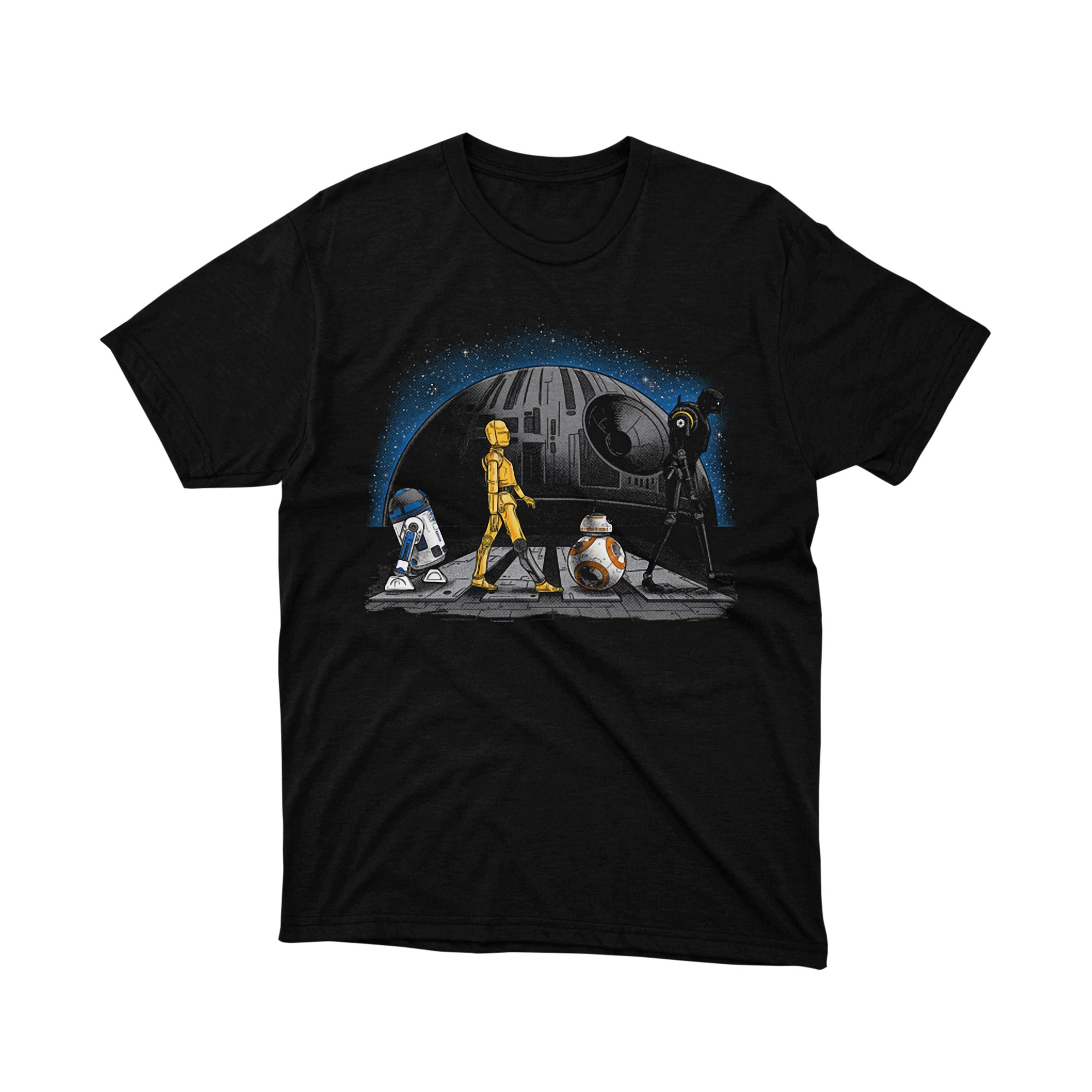 Star Wars Droids Abbey Road Death Star Parody T Shirt