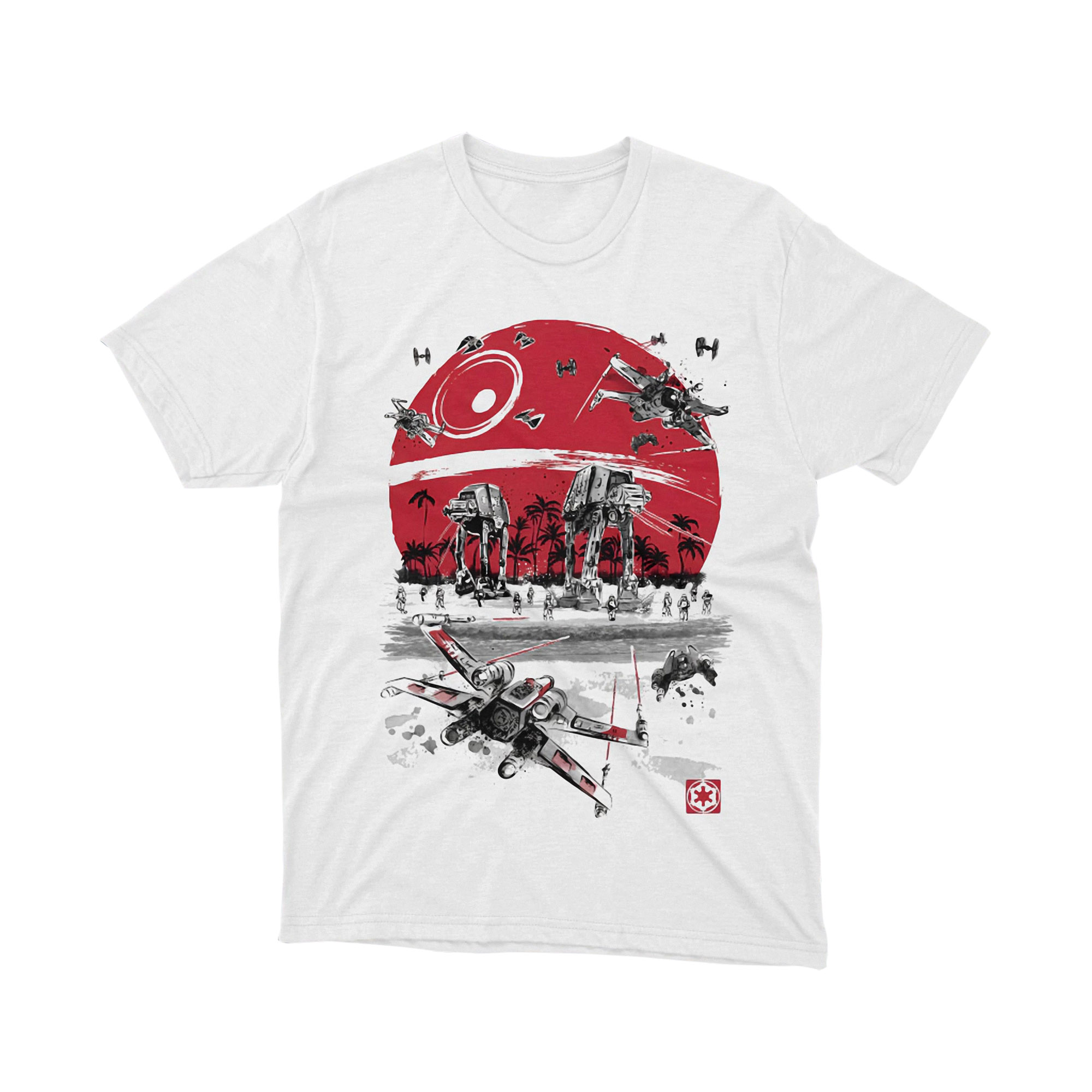 Star Wars Rebel Alliance AT AT Battle Scarif T Shirt White