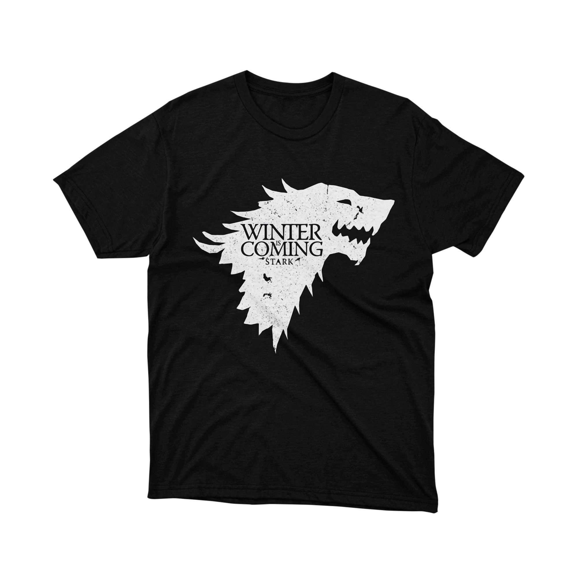 Stark Direwolf White Winter Coming Crest Tee Shirt
