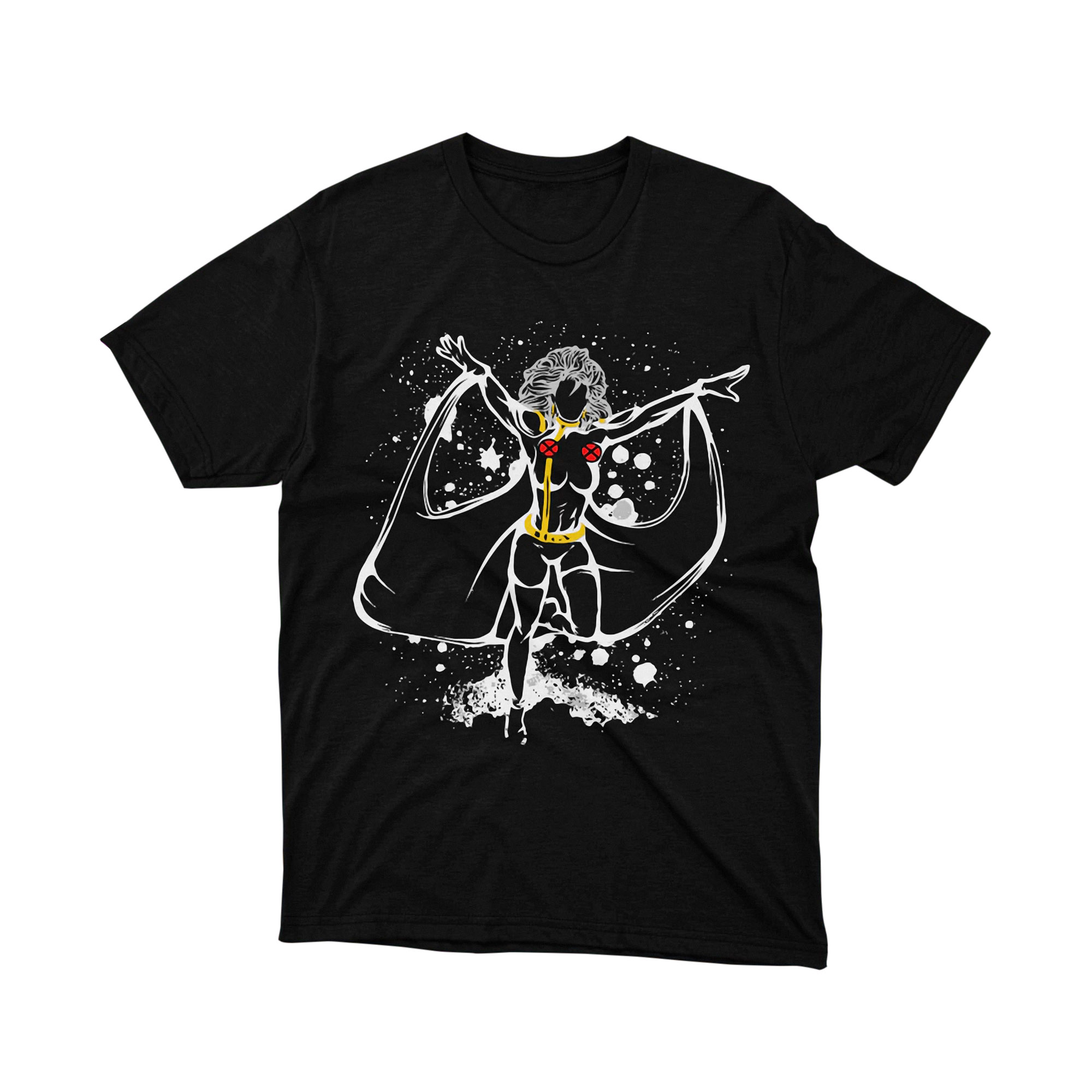 Storm X Men Classic White Splash Art Parody T Shirt Marvel Hero Unisex