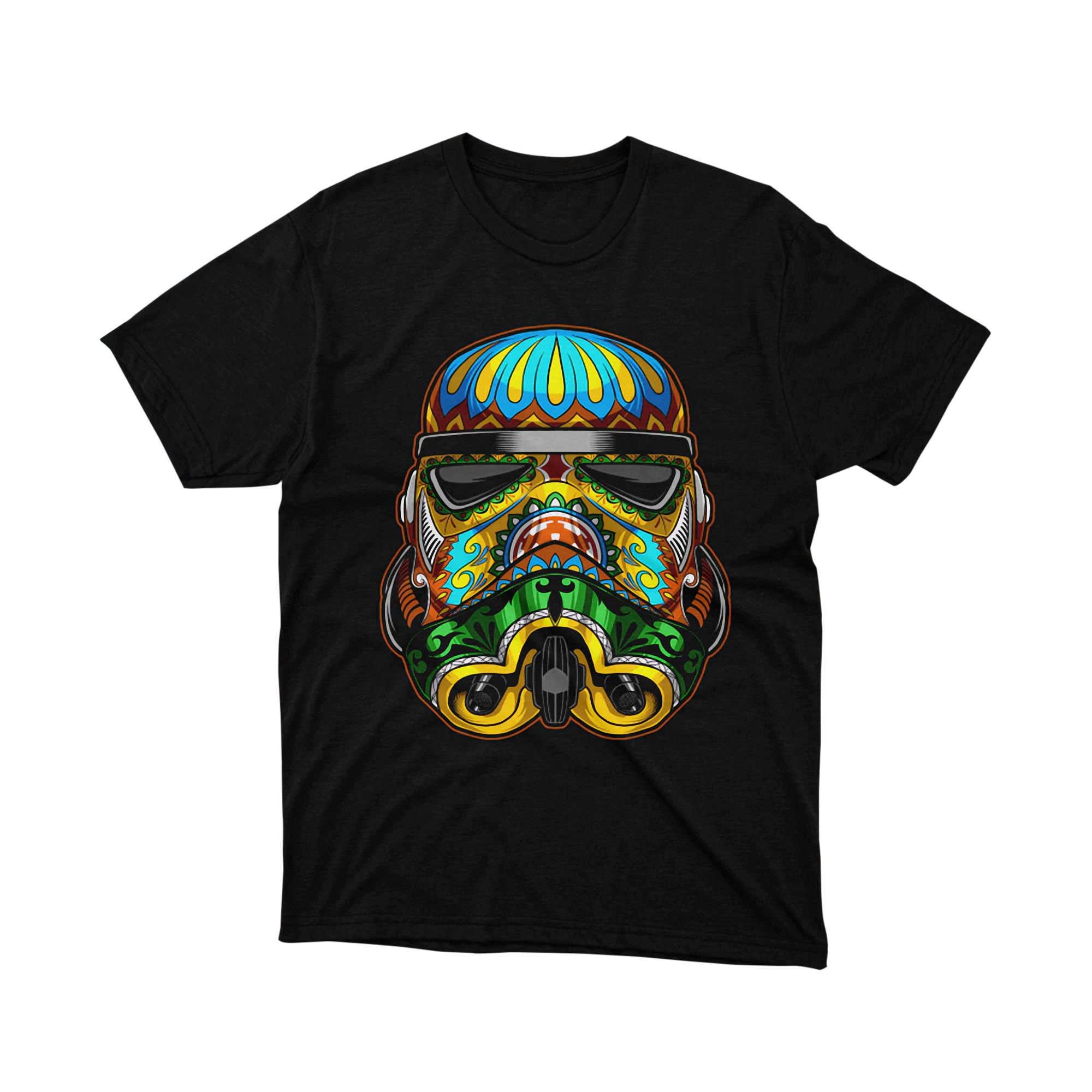 Stormtrooper Sugar Skull Art Star Wars Parody T Shirt Colorful Mexican Day Unisex