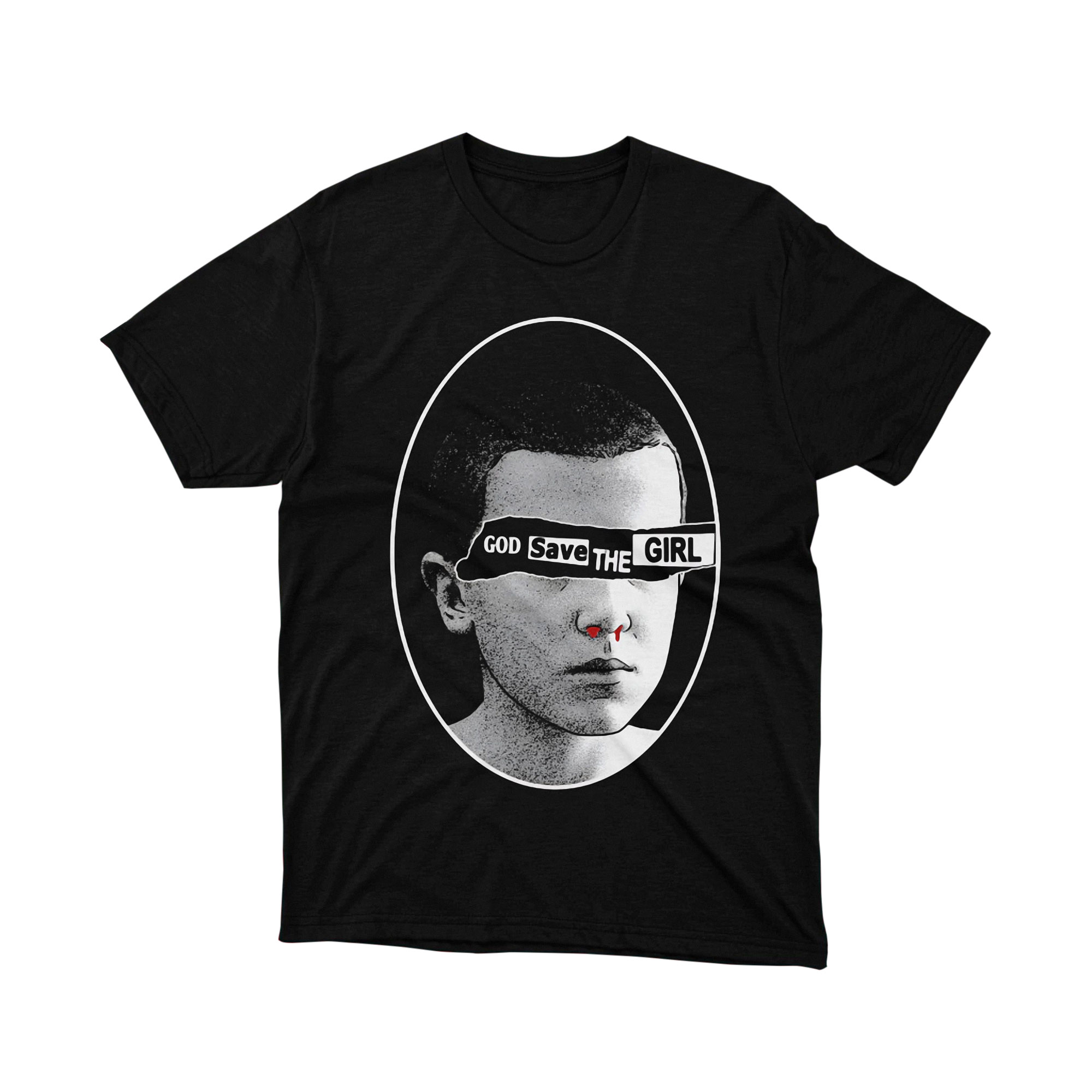 Stranger Things Eleven God Save The Girl Punk Art T Shirt