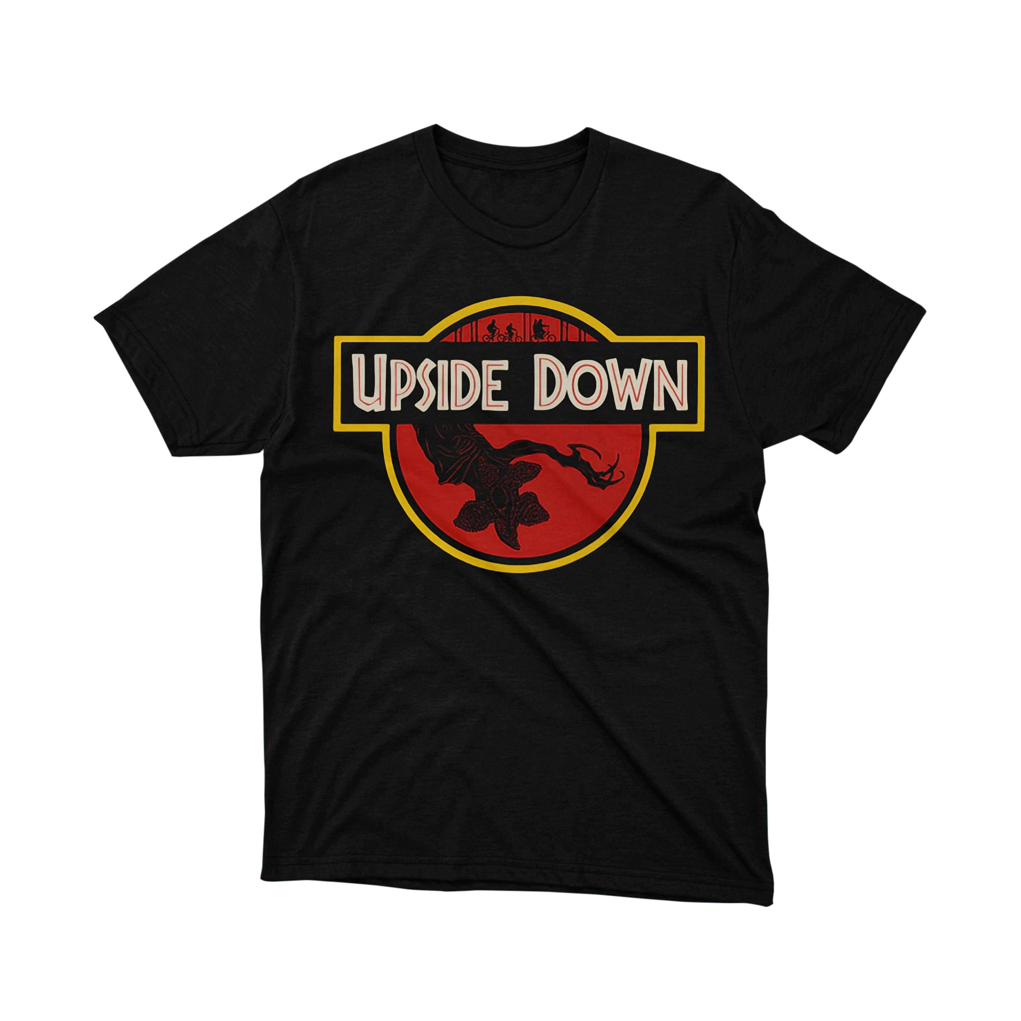 Stranger Things Upside Down Jurassic Park Parody T Shirt