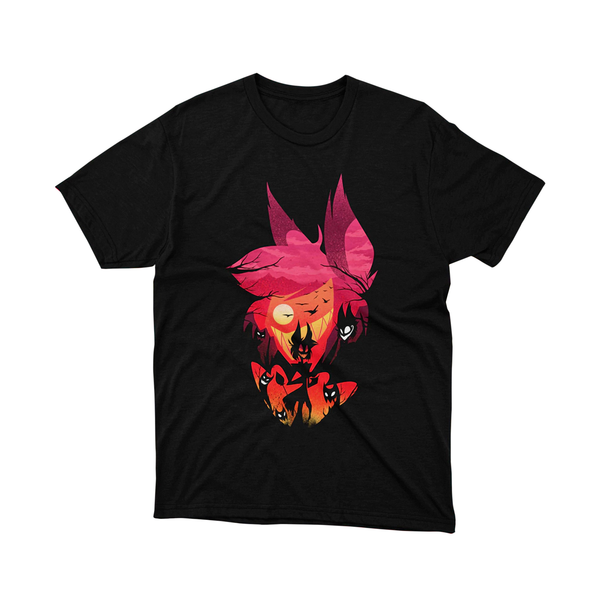 Sunset Foxes Red Spirit Animal Magic Forest Fantasy Art Graphic Tee Unisex Shirt