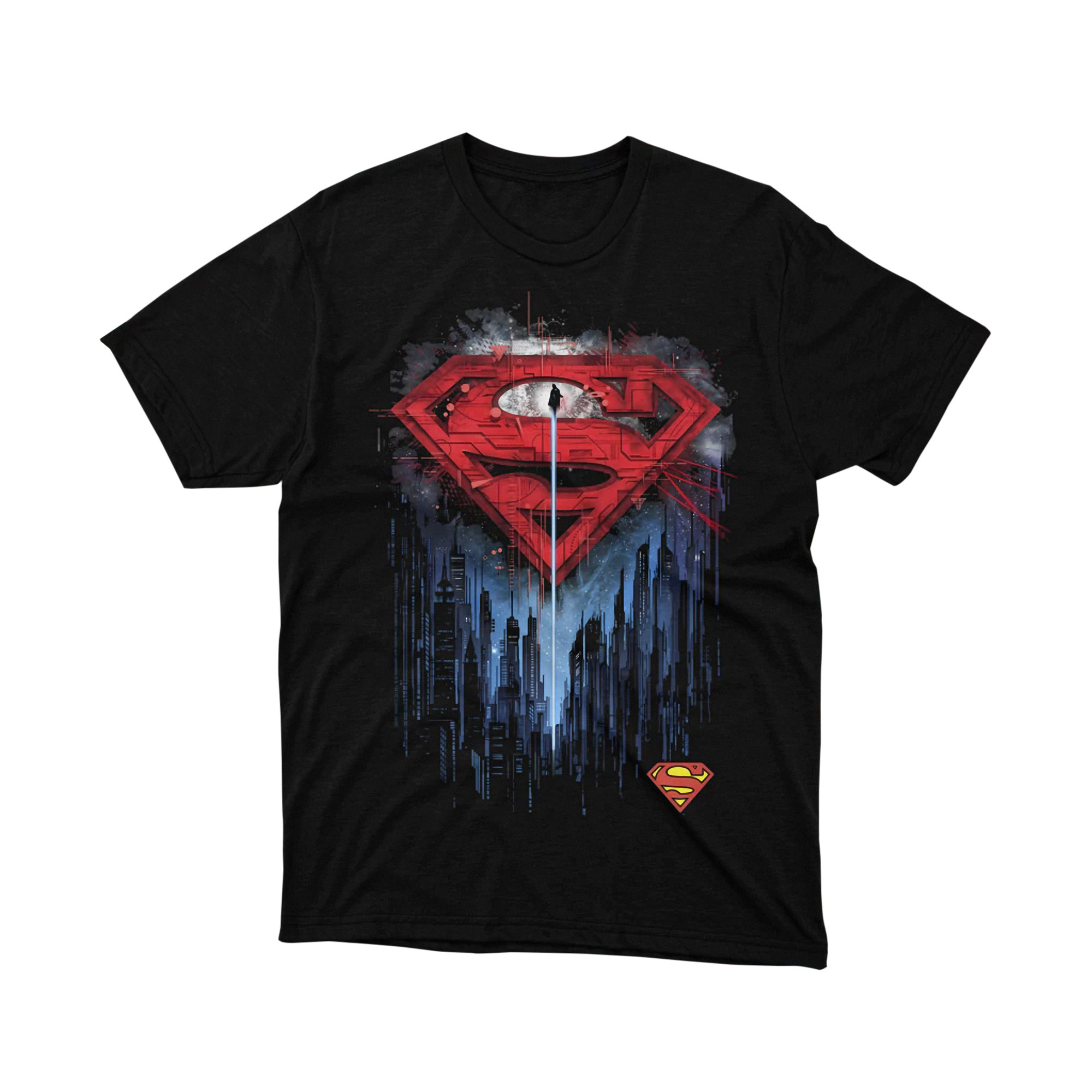 Superman City Symbol Parody T Shirt Red S Urban Skyline Unisex
