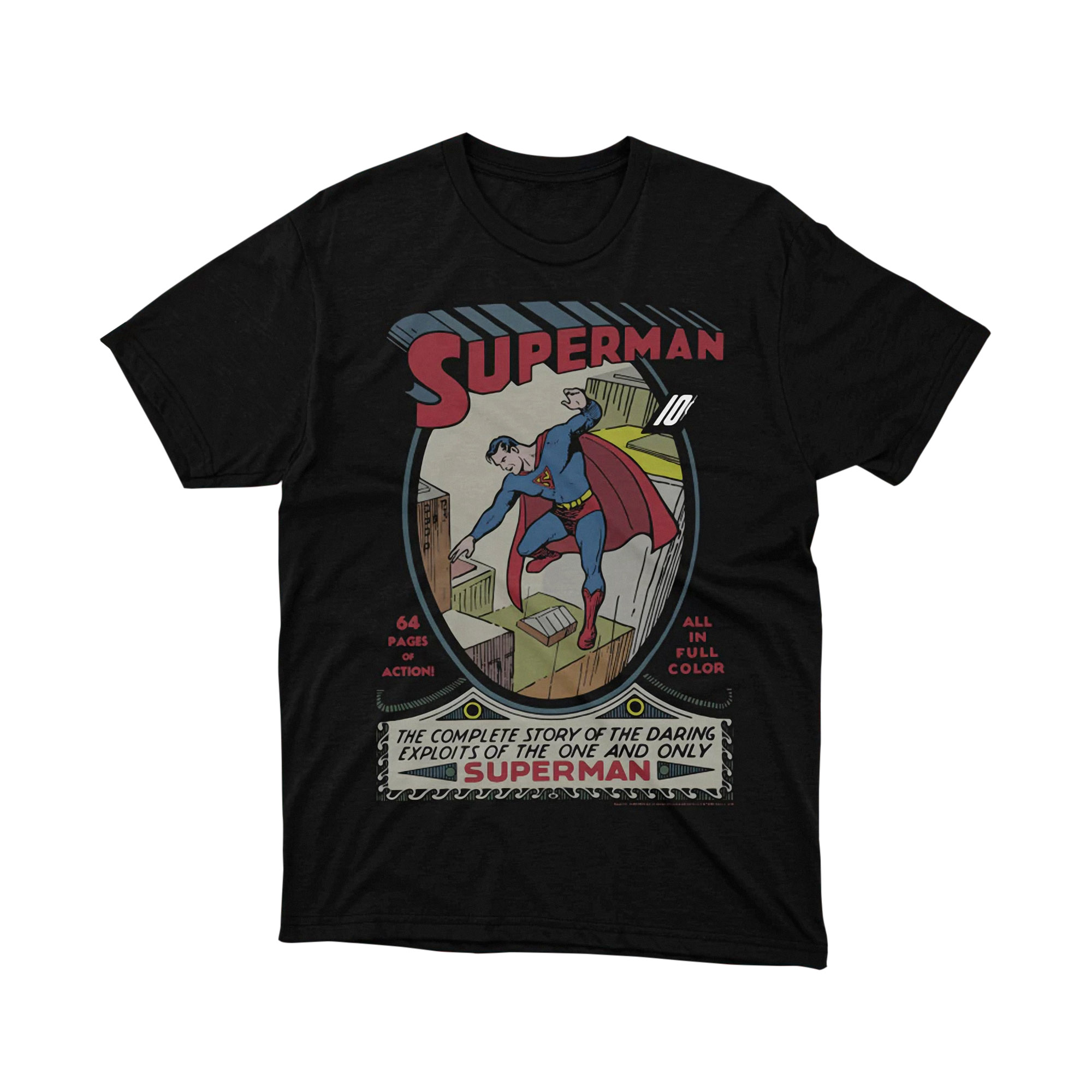 Superman Comic Classic Parody T Shirt Retro Cover Hero Unisex
