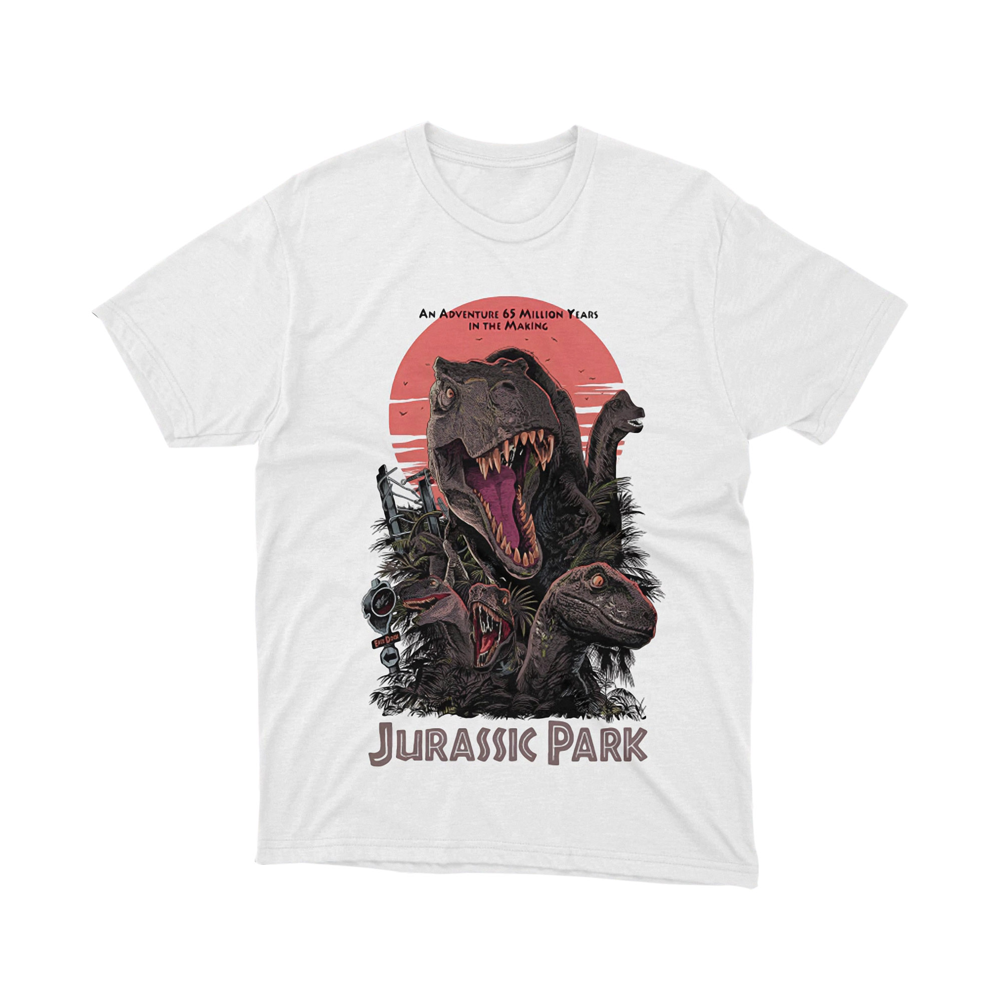 T Rex Dinosaur Adventure Sunset Jurassic Park Classic Art Graphic Tee Unisex Shirt