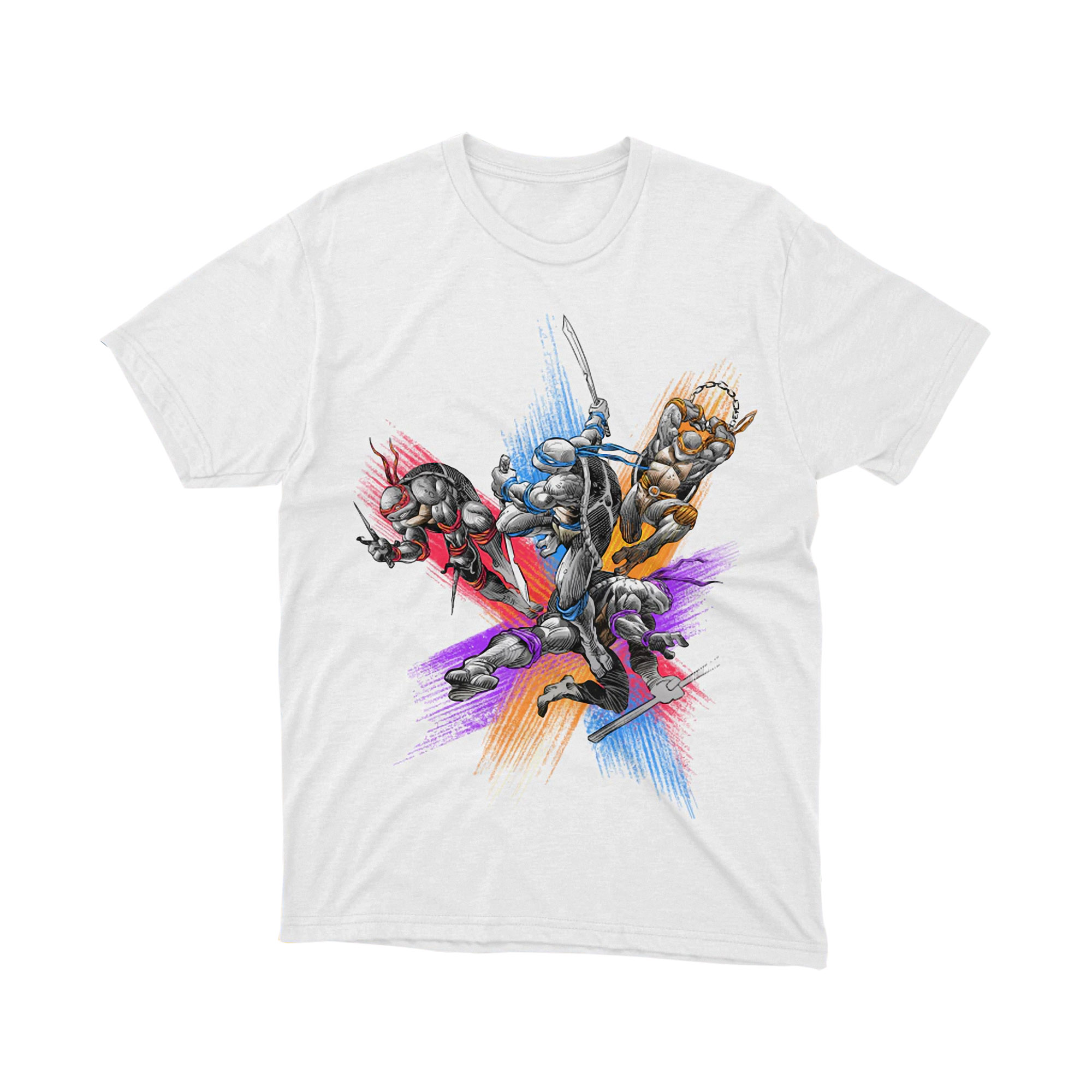 Teenage Mutant Ninja Turtles Cartoon Style Action T Shirt