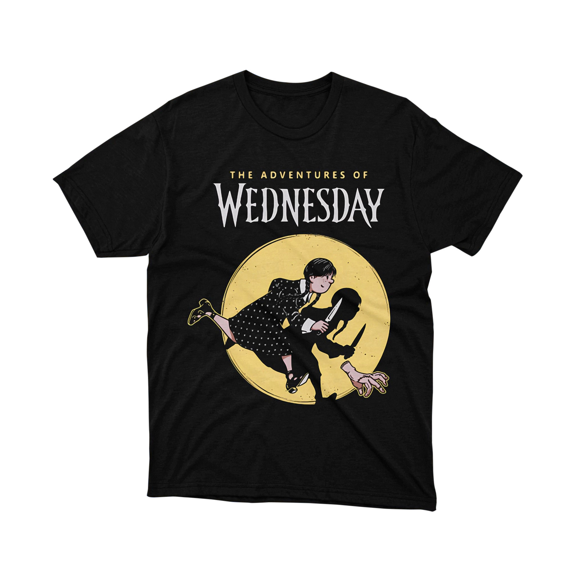 The Adventures Of Wednesday Addams Full Moon Chibi Thing Retro Comic Art Tee Shirt