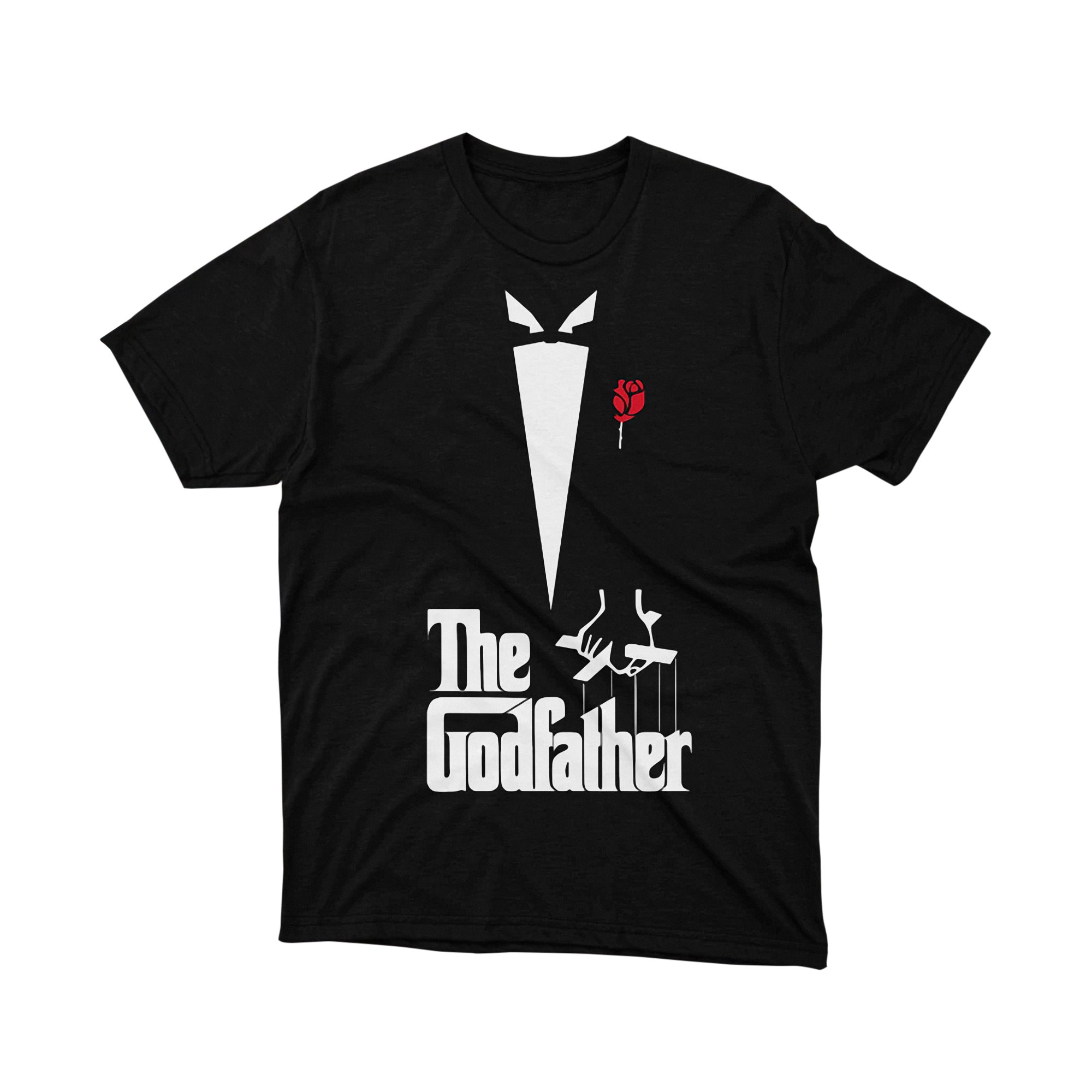 The Godfather Minimalist Suit Red Rose Logo Tee Shirt