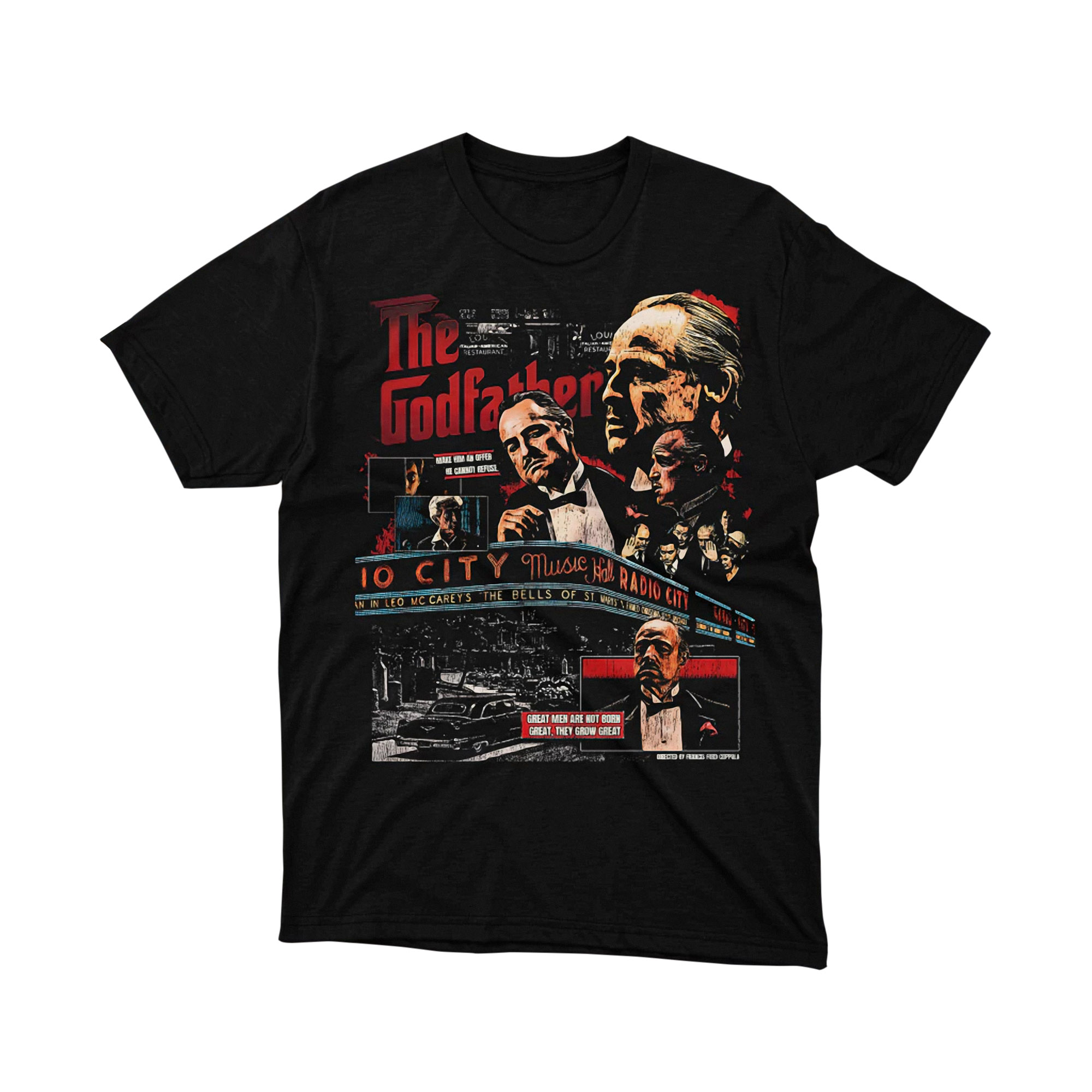 The Godfather Red Poster Retro Movie Graphic Tee Shirt