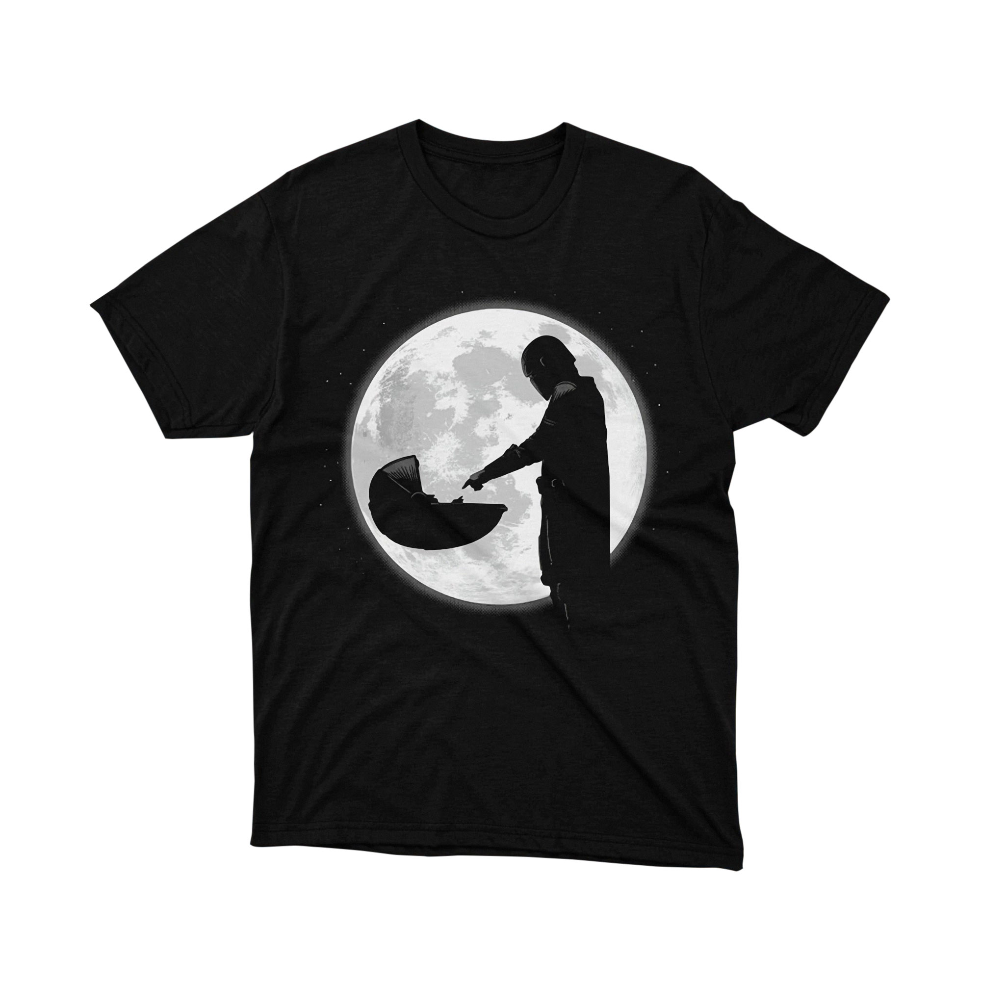 The Mandalorian Grogu Pod Moon Silhouette T Shirt