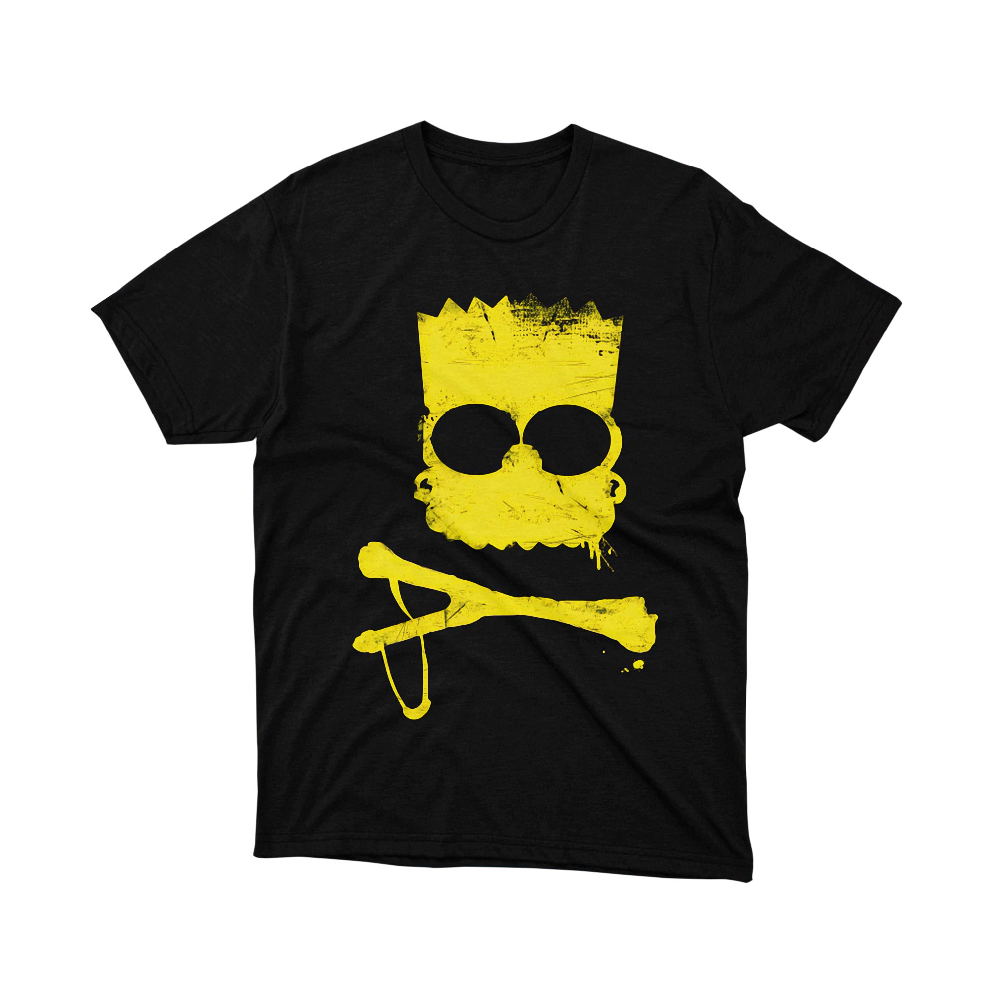 The Simpsons Bart Simpson Yellow Skull Crossbones T Shirt
