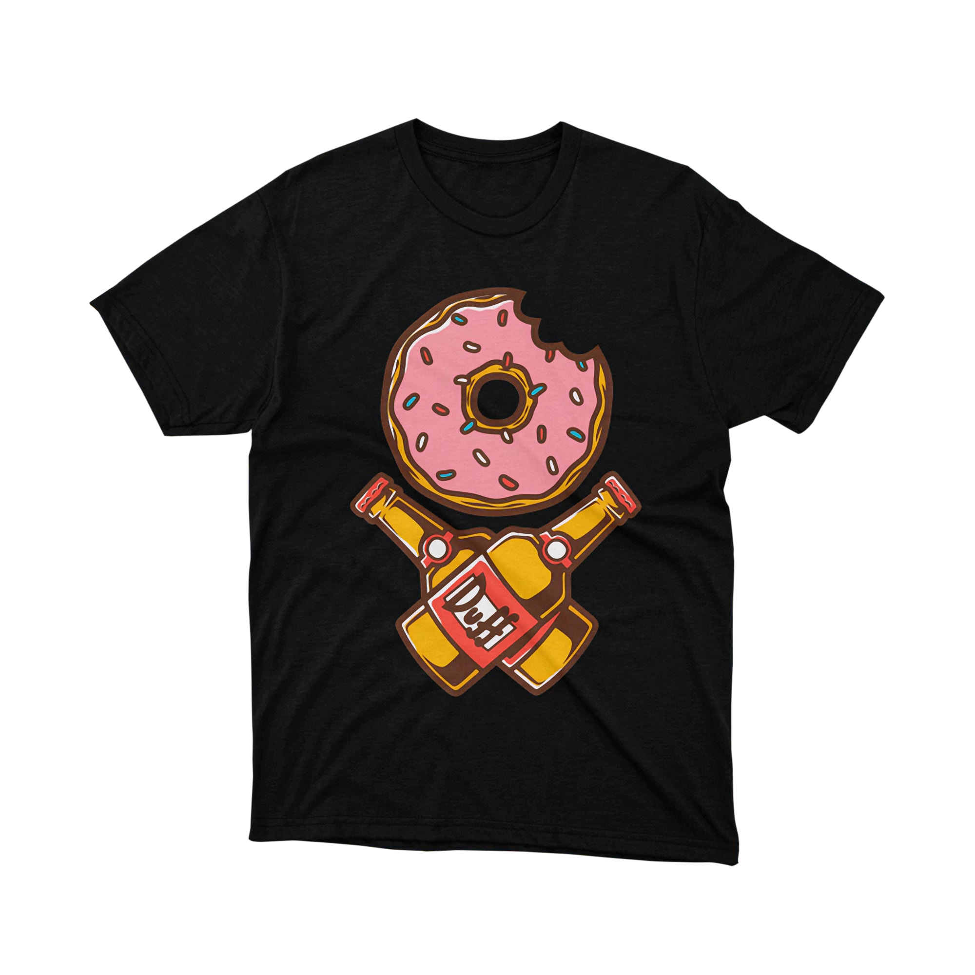 The Simpsons Pink Donut Duff Beer Pirate T Shirt