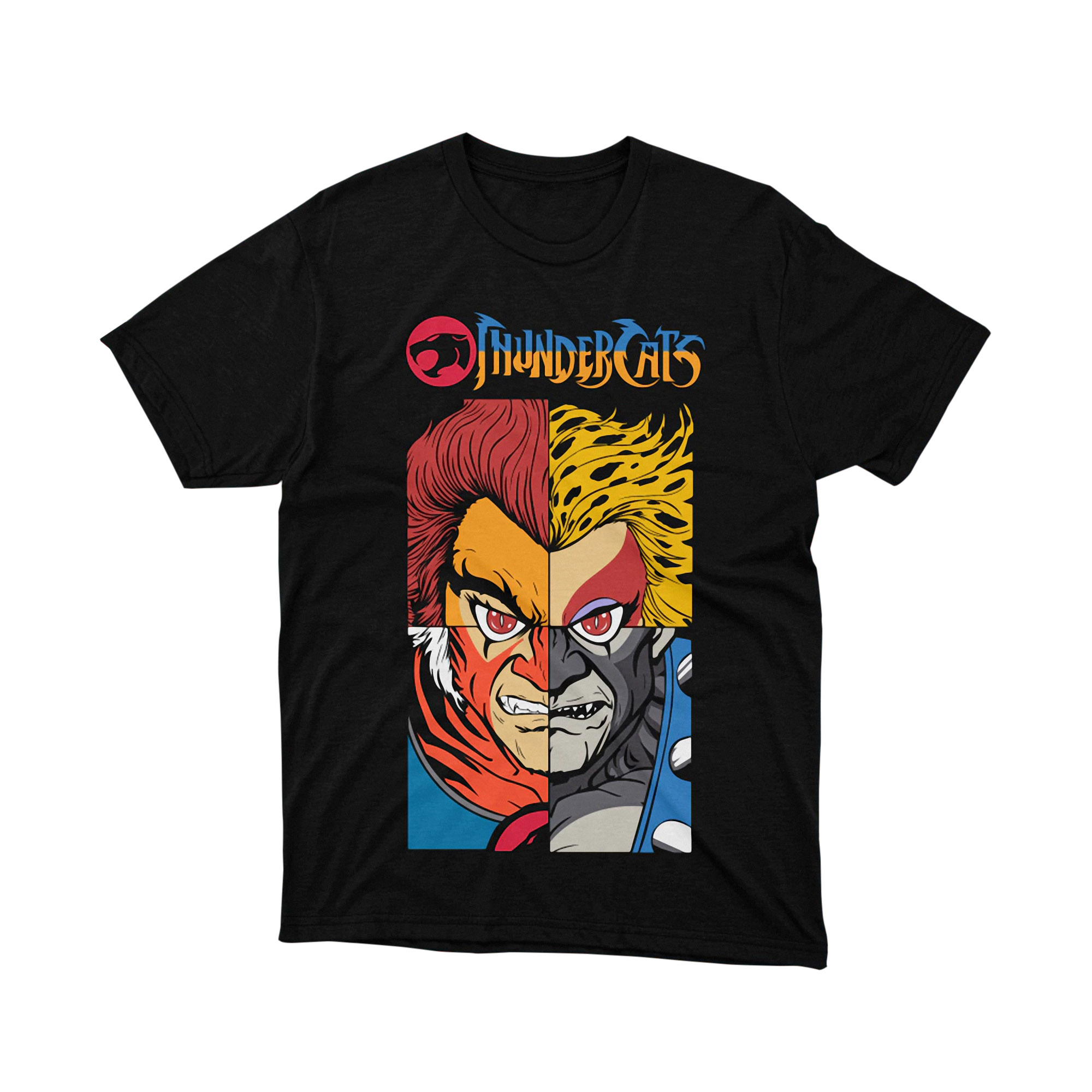 Thundercats Split Face Iconic Hero Parody T Shirt Cartoon Anime Colorful Unisex
