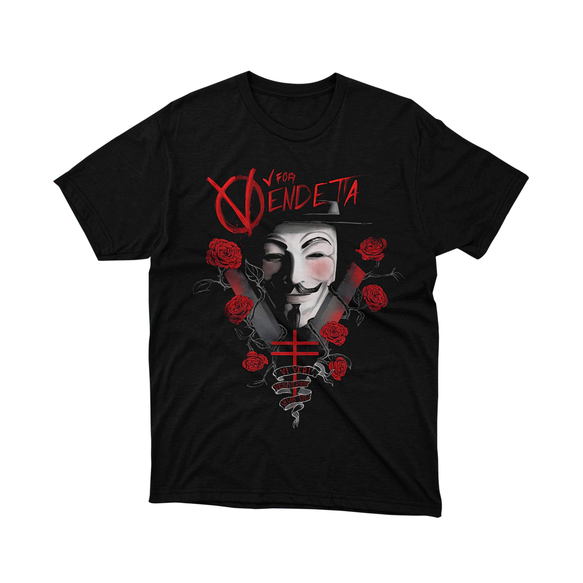 V for Vendetta Roses Mask Parody T Shirt Anonymous Face Revolution Art Unisex