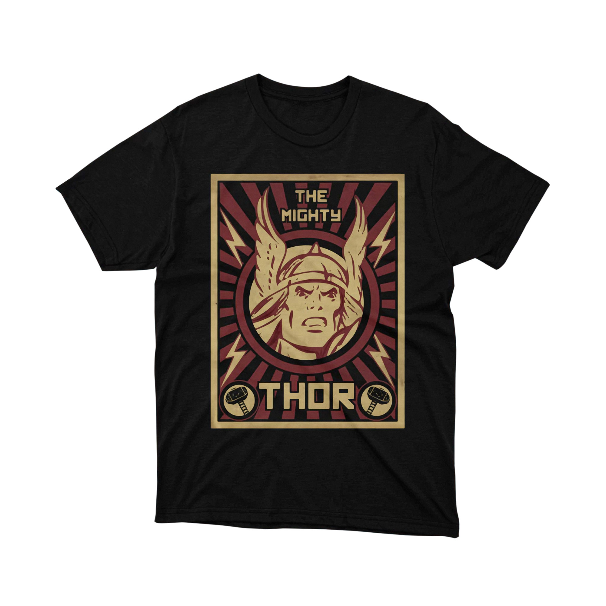 Vintage Thor Poster Design T-Shirt, Mighty Thor Graphic Tee, Classic Marvel Hero Shirt for Fans, Norse Mythology Gift