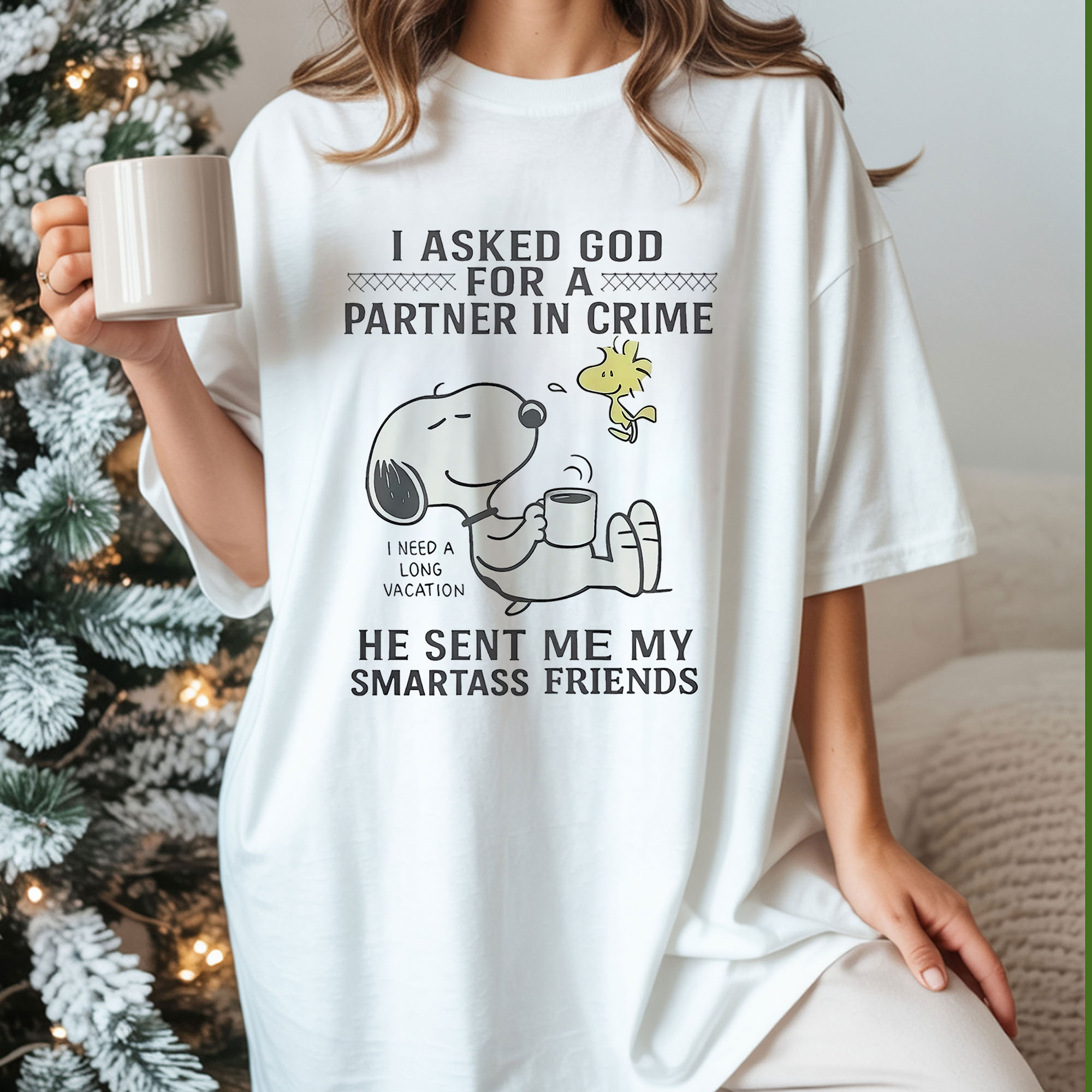 Snoopy and Woodstock Partner In Crime Smartass Friend Funny Quote Vintage Bootleg Friendship Humor Apparel – T-Shirt, Hoodie & Sweatshirt