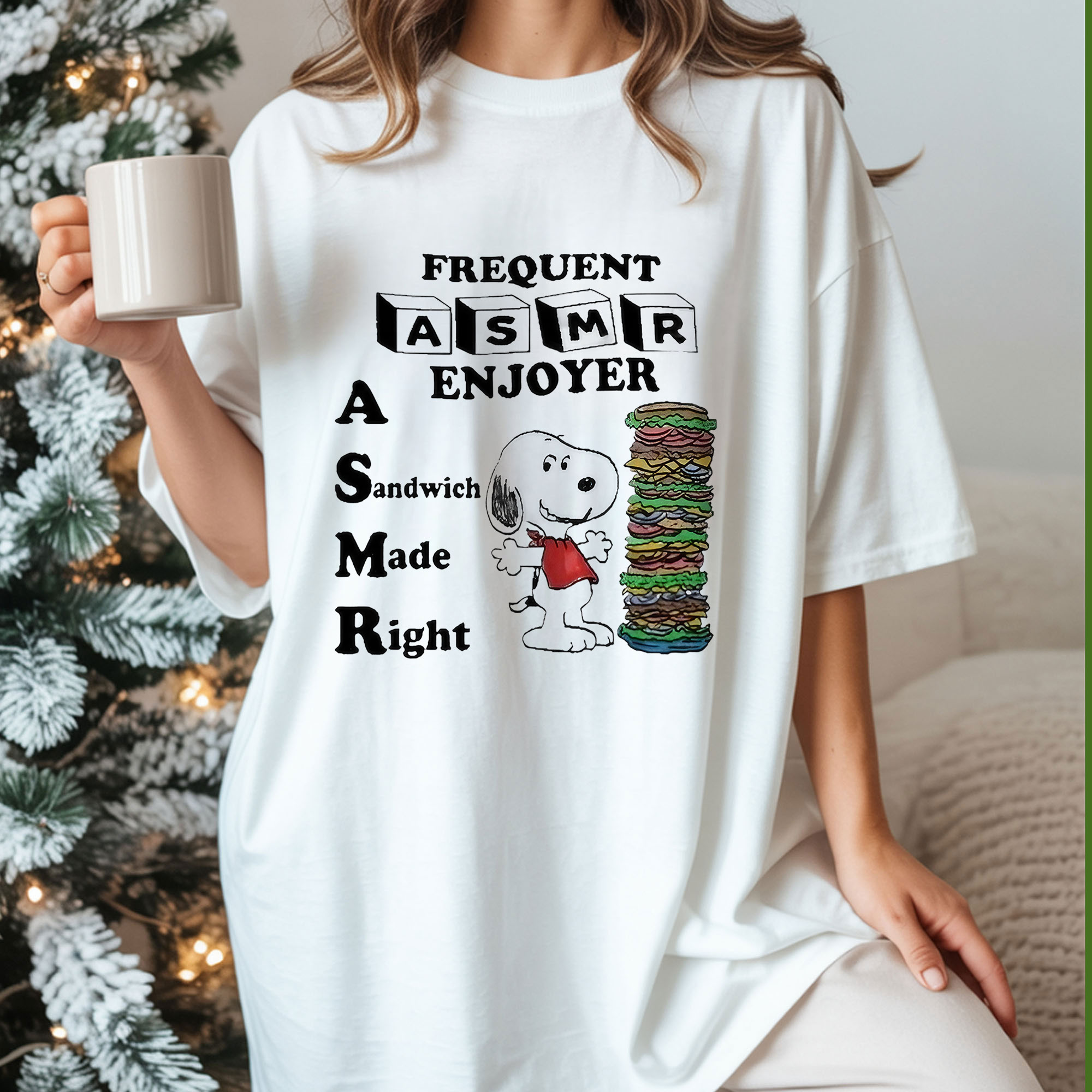 Snoopy Jmcgg Frequent ASMR Enjoyer A Sandwich Made Right Meme Funny Internet Culture Vintage Bootleg Apparel – T-Shirt, Hoodie & Sweatshirt