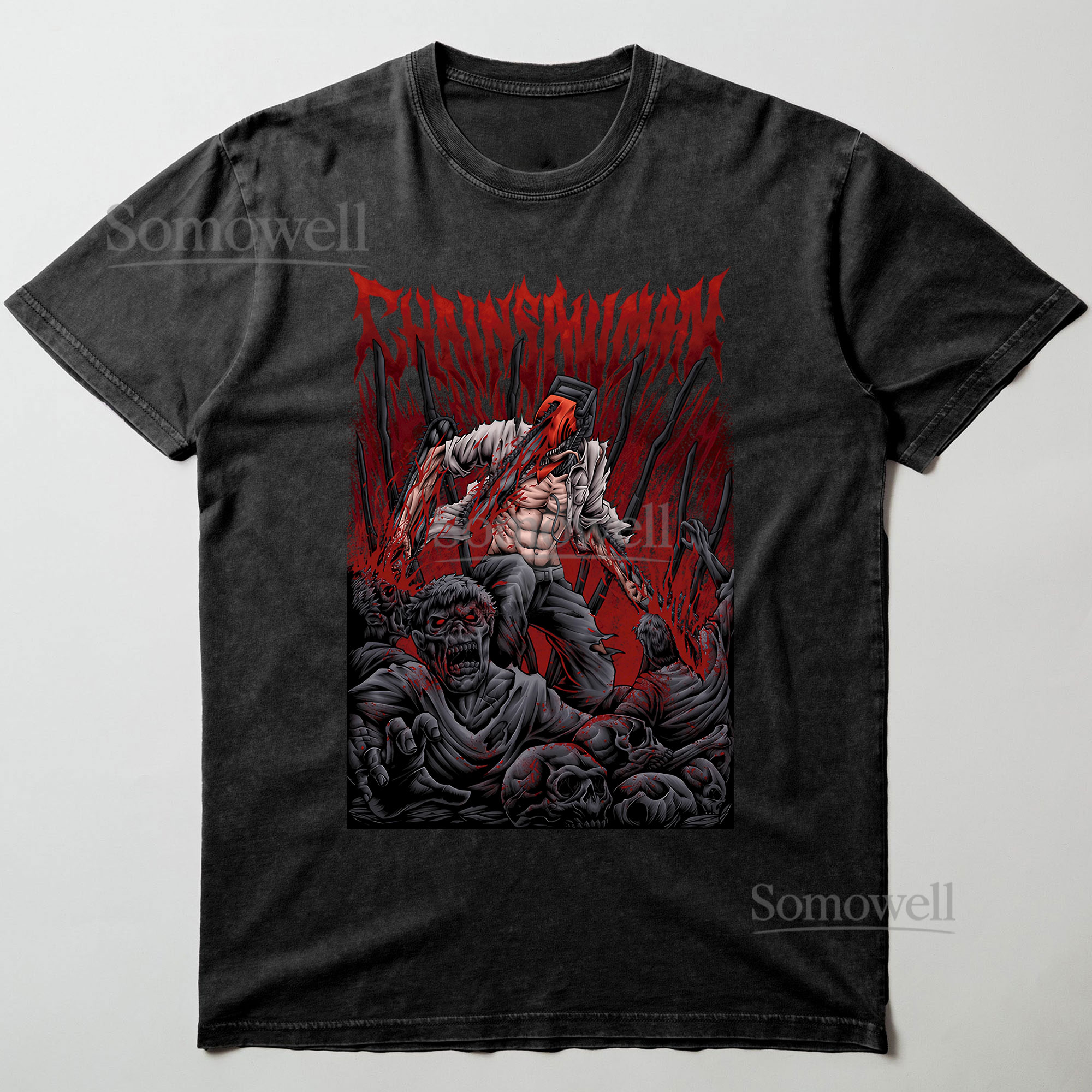 Chainsaw Man Dark Battle Scene Graphic ,hoodie sweatshirt vintage