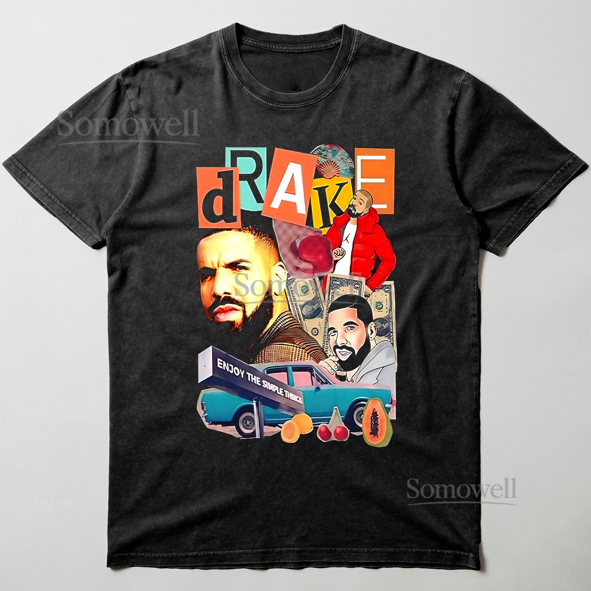 Drake Retro Collage Rapper Graphic T Shirt