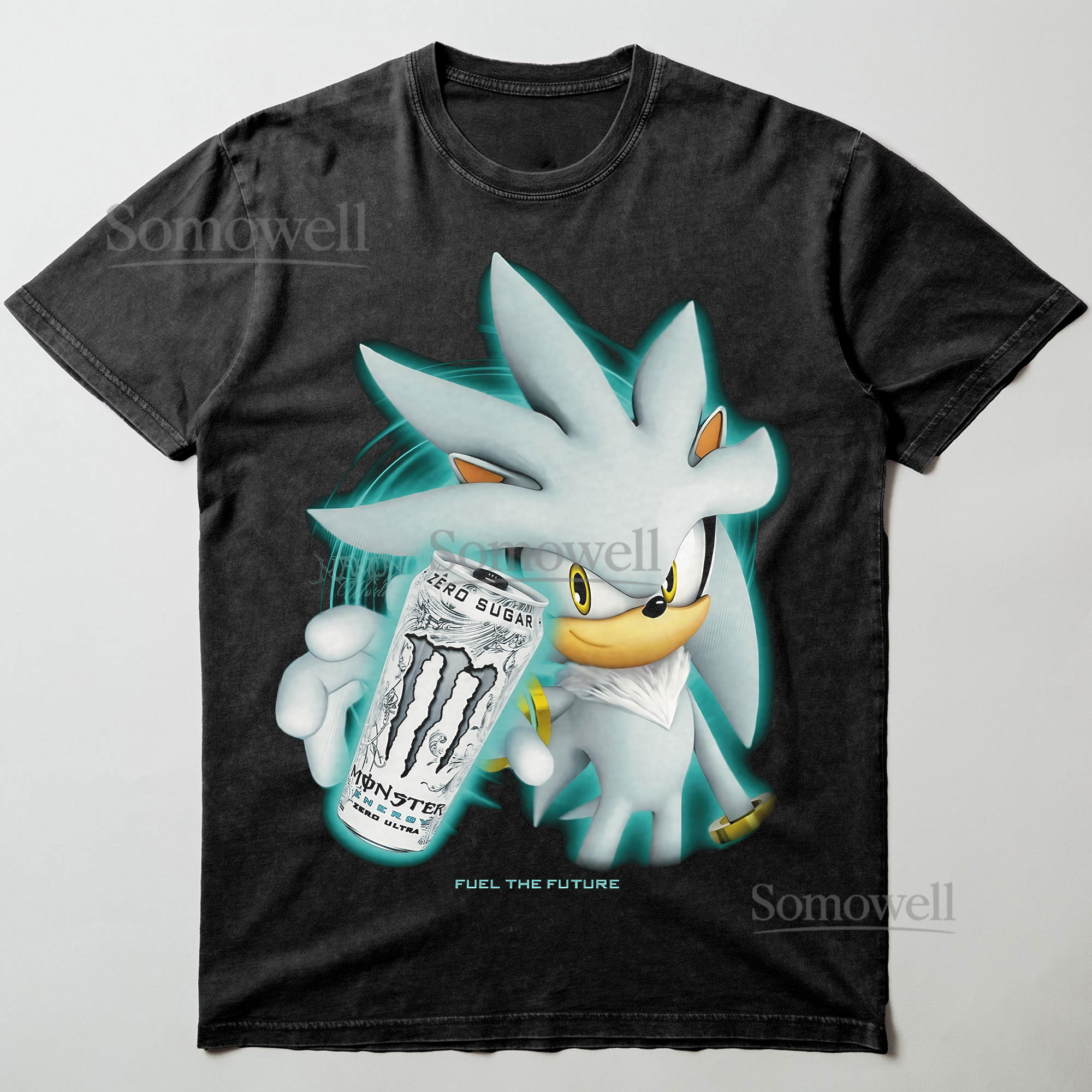 Silver Sonic Monster Energy Zero Sugar Fuel the Future Graphic ,hoodie sweatshirt t shirt vintage Game T Shirt
