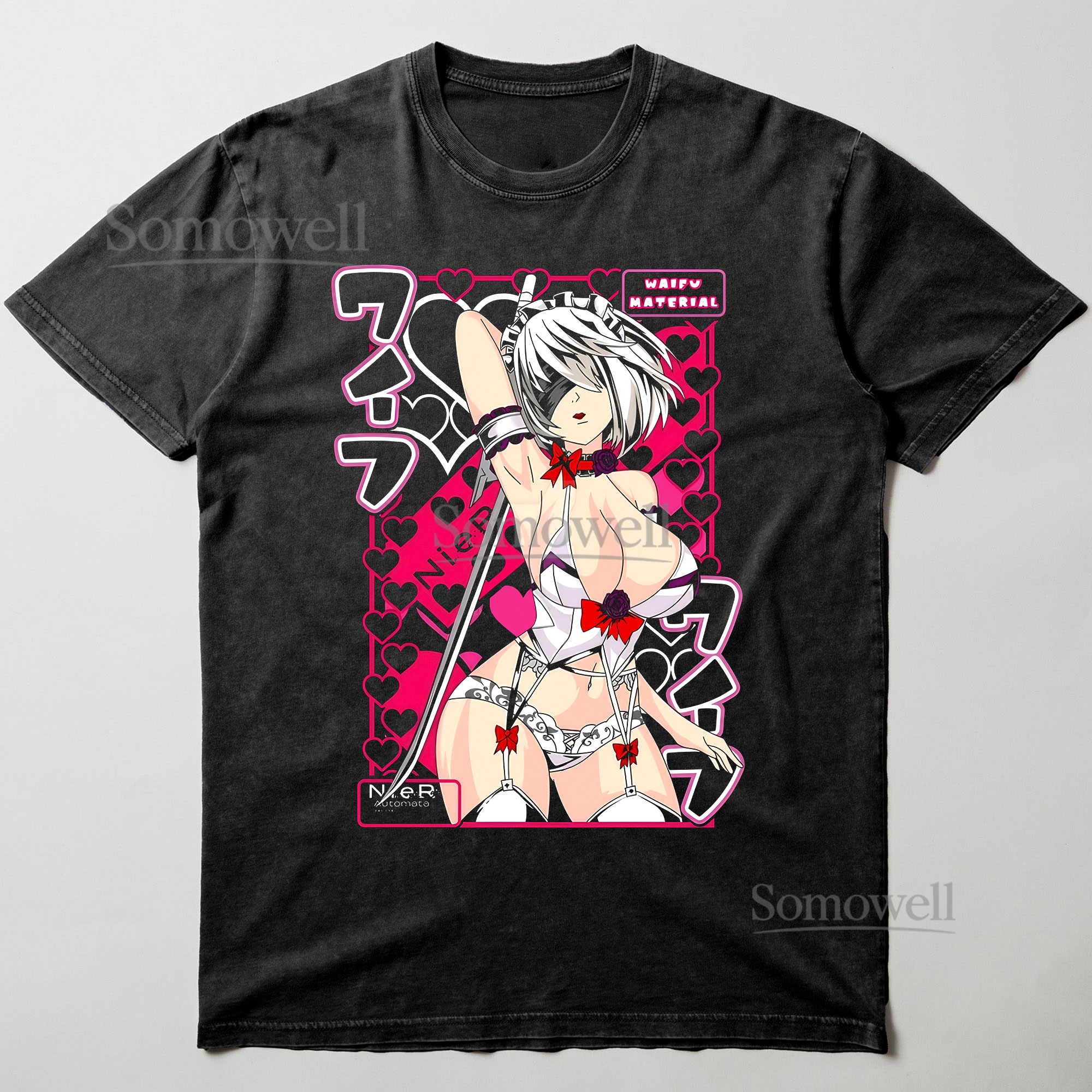 Nier Automata 2B Waifu Material Anime Girl Graphic ,hoodie sweatshirt t shirt vintage Japanese Game T Shirt