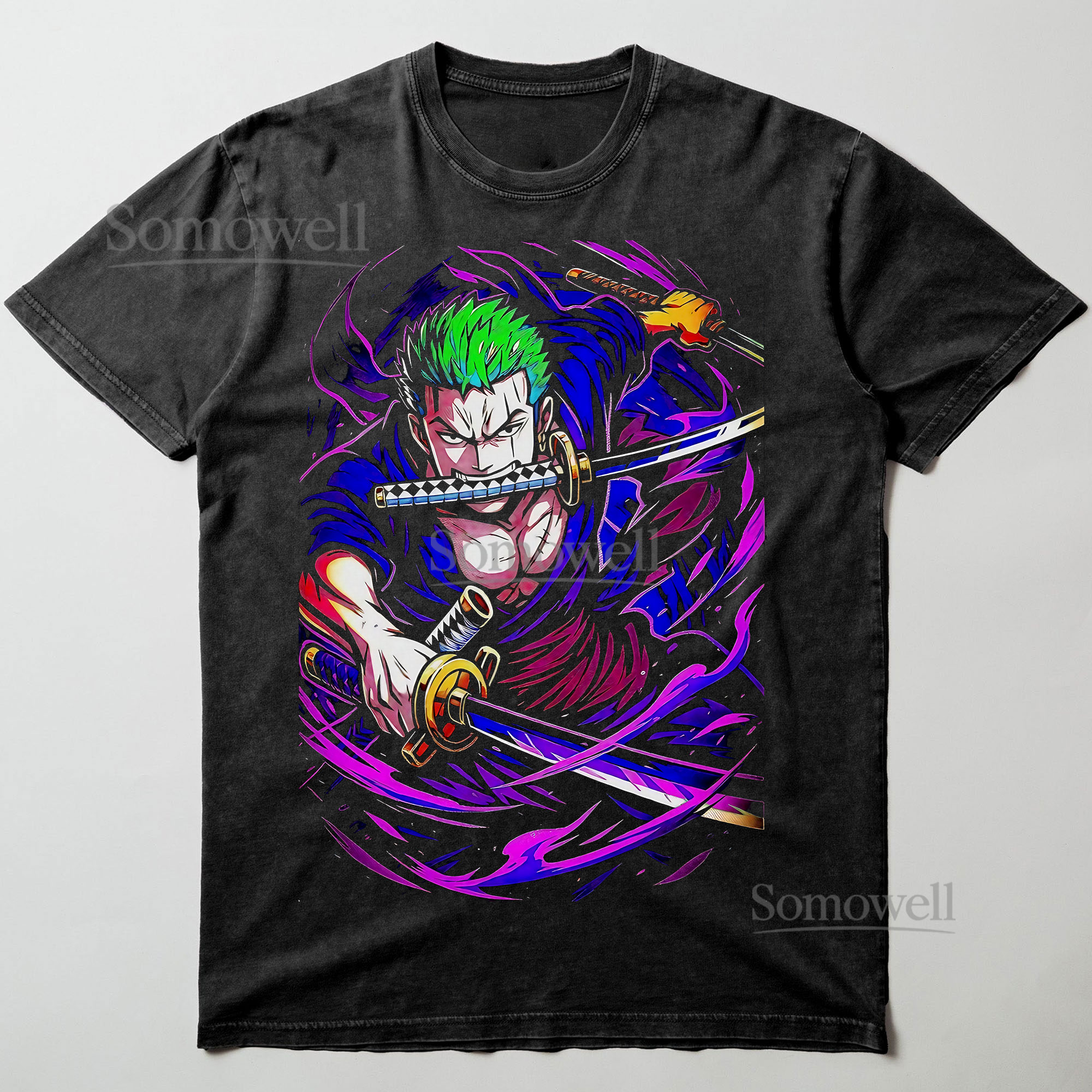 Roronoa Zoro Three Swords One Piece Anime Graphic ,hoodie sweatshirt t shirt vintage Japanese Streetwear T Shirt