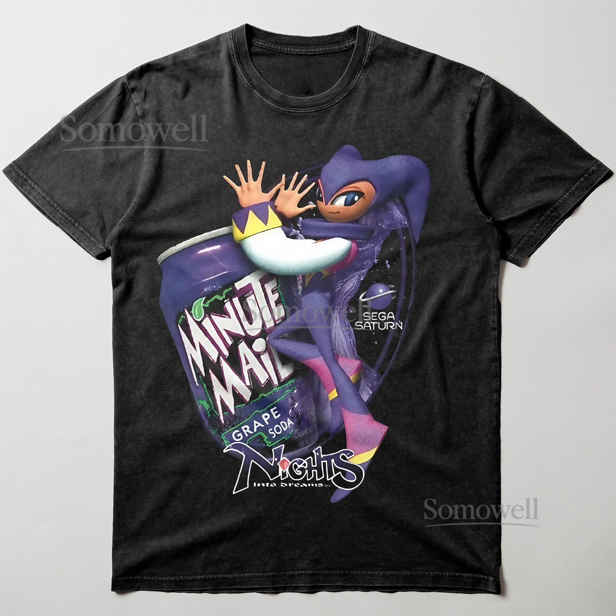 Nights Into Dreams Minute Maid Grape Soda Parody Graphic ,hoodie sweatshirt t shirt vintage Sega Saturn T Shirt