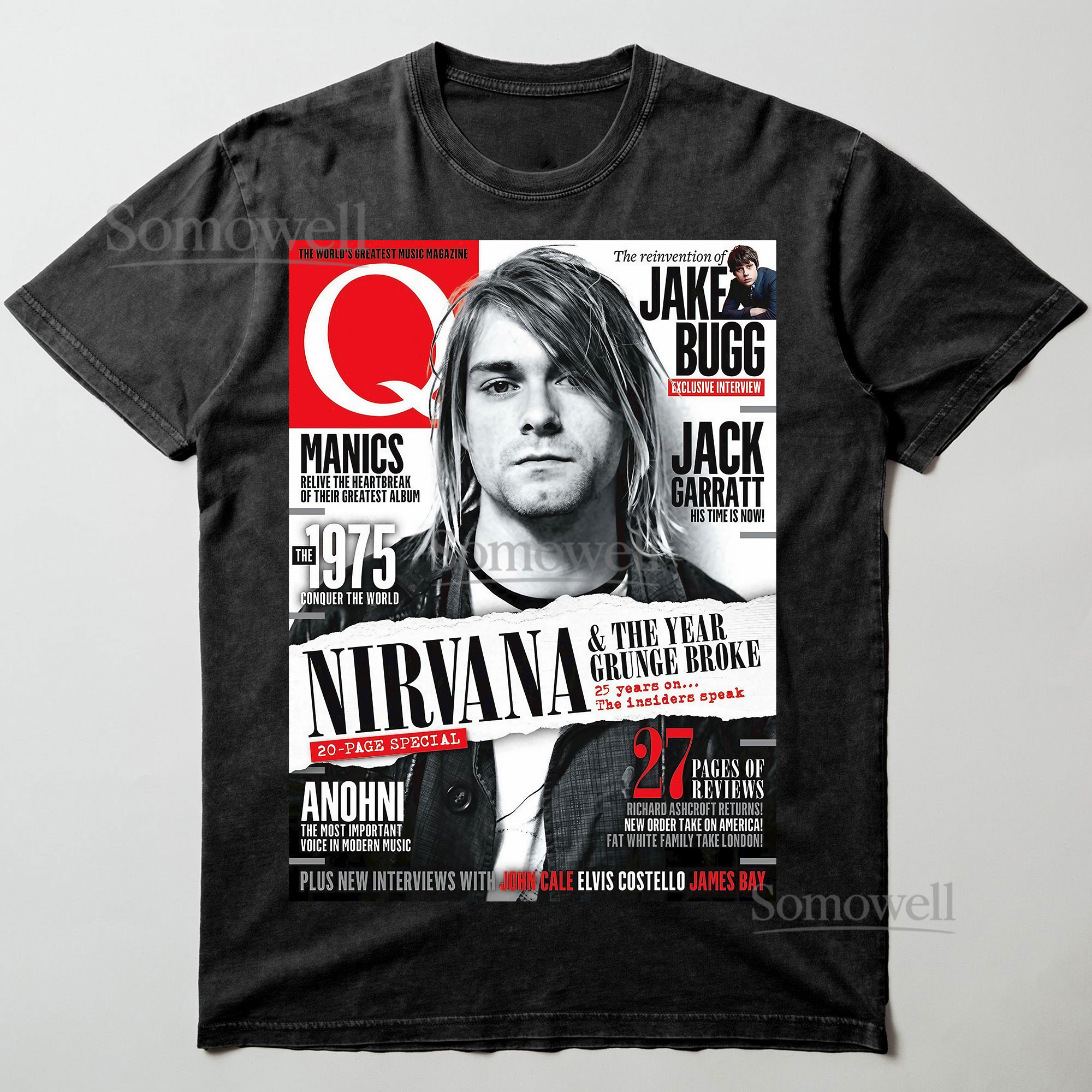 Nirvana Q Magazine Cover Grunge Icon Graphic ,hoodie sweatshirt t shirt vintage Kurt Cobain T Shirt