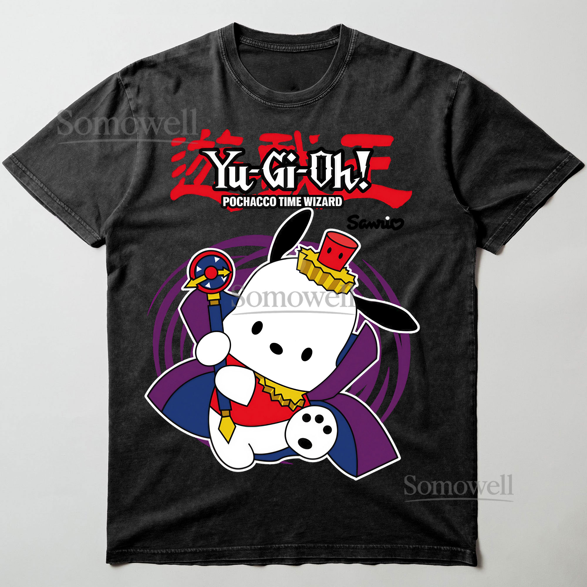 Yu Gi Oh Pochacco Time Wizard Sanrio Crossover Anime Graphic ,hoodie sweatshirt t shirt vintage Japanese Manga T Shirt