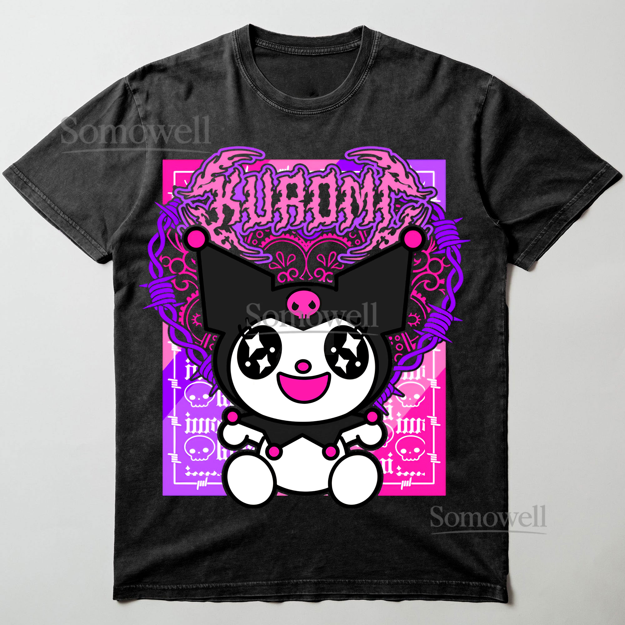 Sanrio Kuromi Gothic Lolita Skull Heart Anime Graphic ,hoodie sweatshirt t shirt vintage Japanese Style T Shirt