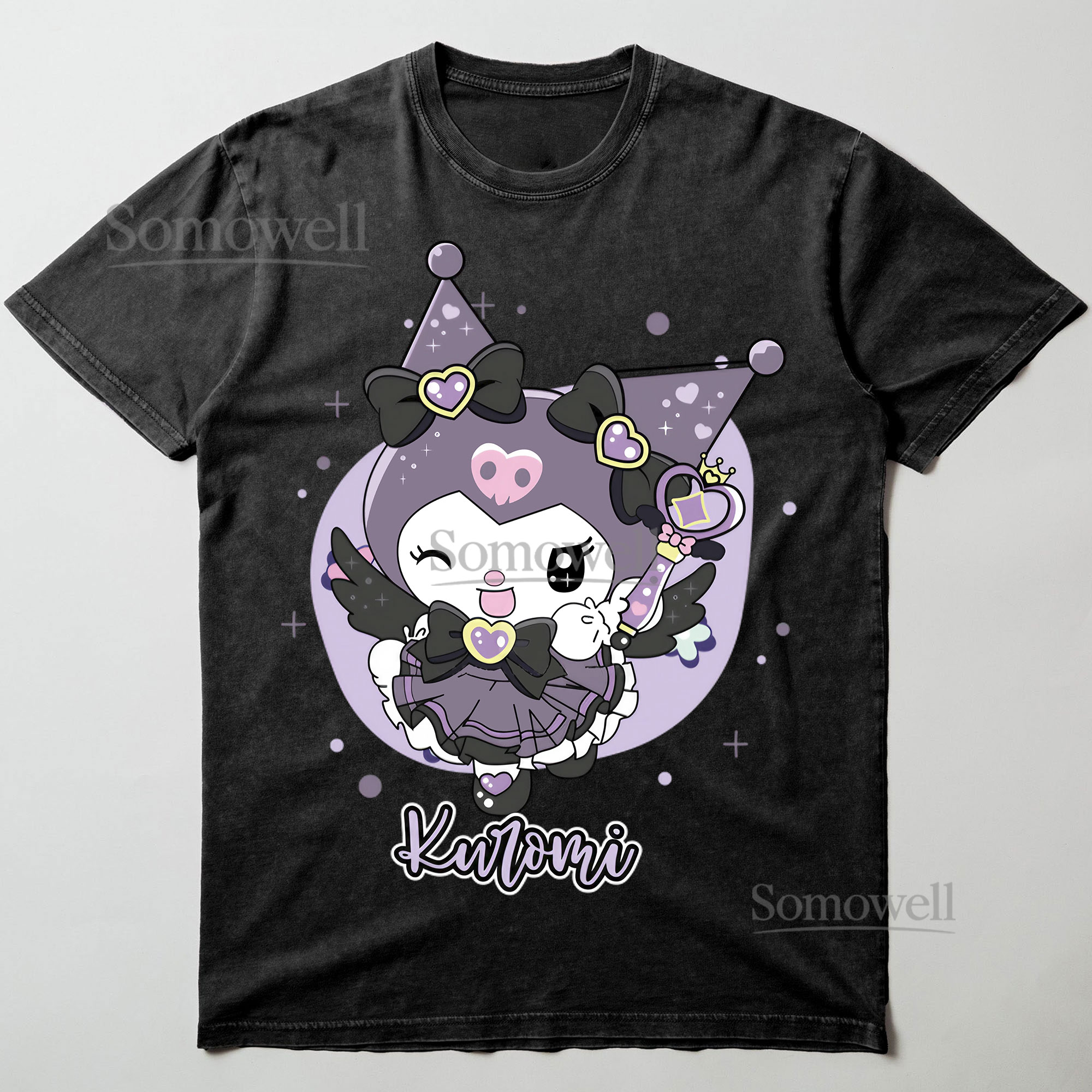 Kuromi Purple Magic Wand Cute Sanrio Anime Graphic ,hoodie sweatshirt t shirt vintage Japanese Kawaii T Shirt