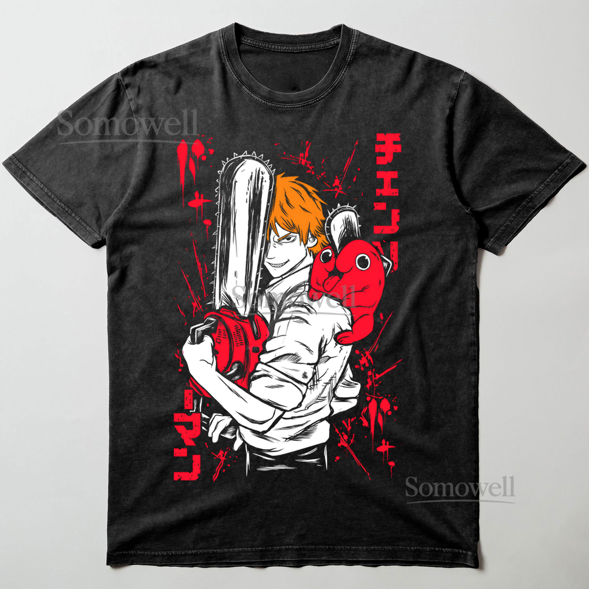 Chainsaw Man Denji Power Pochita Anime Graphic ,hoodie sweatshirt t shirt vintage Japanese Manga T Shirt
