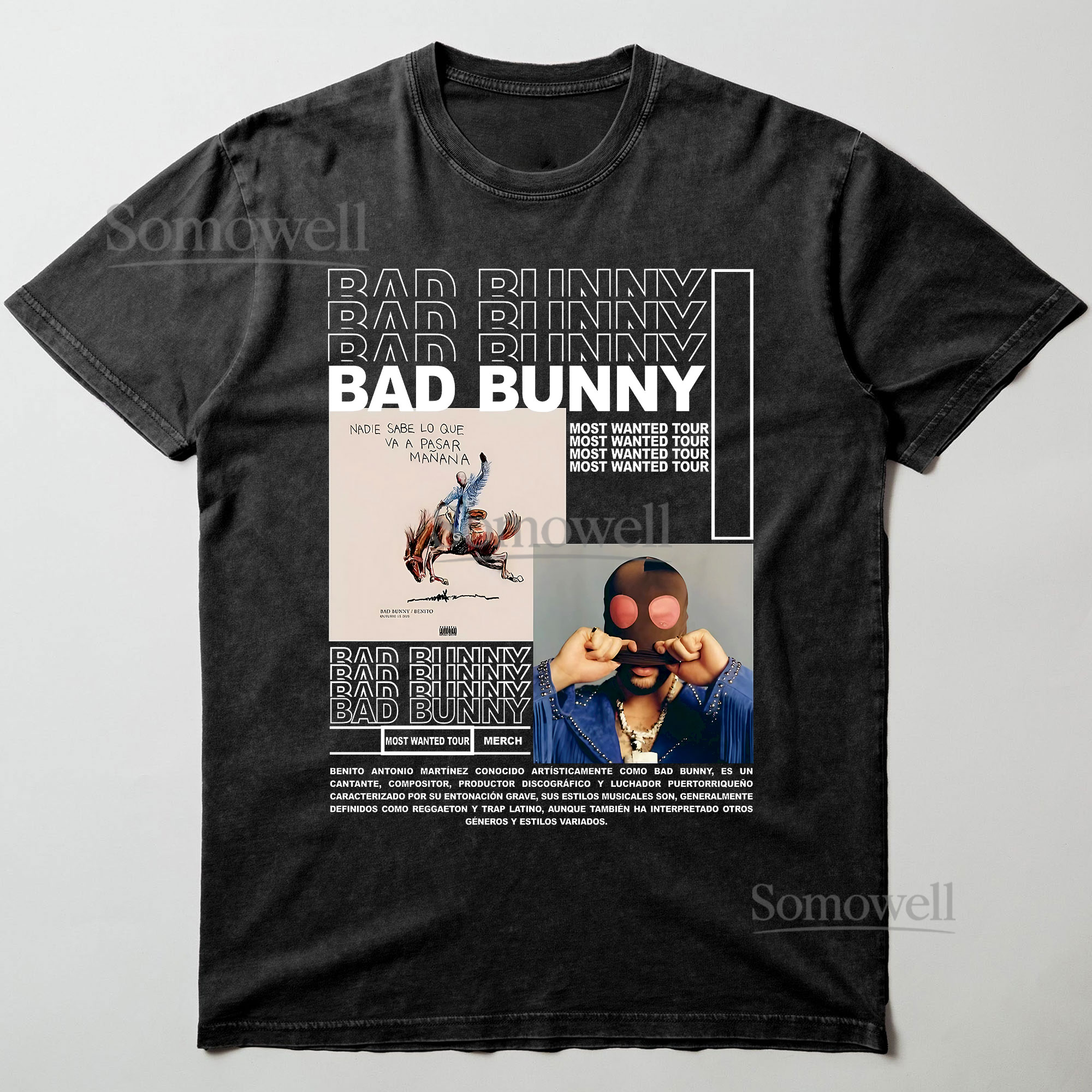 Bad Bunny Most Wanted Tour Urban Music Graphic ,hoodie sweatshirt vintage