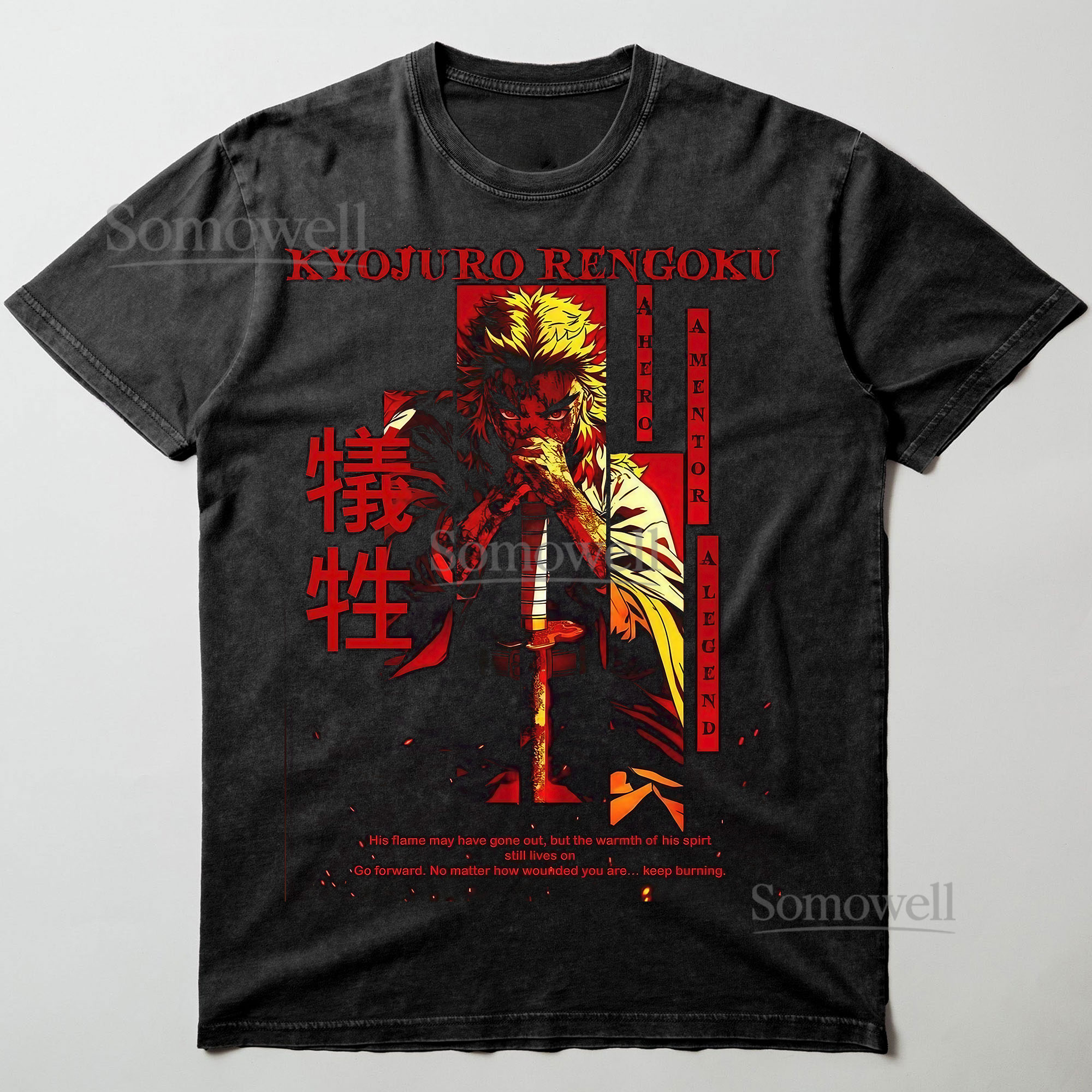 Kyojuro Rengoku Demon Slayer Hero Mentor Legend Anime Graphic ,hoodie sweatshirt t shirt vintage