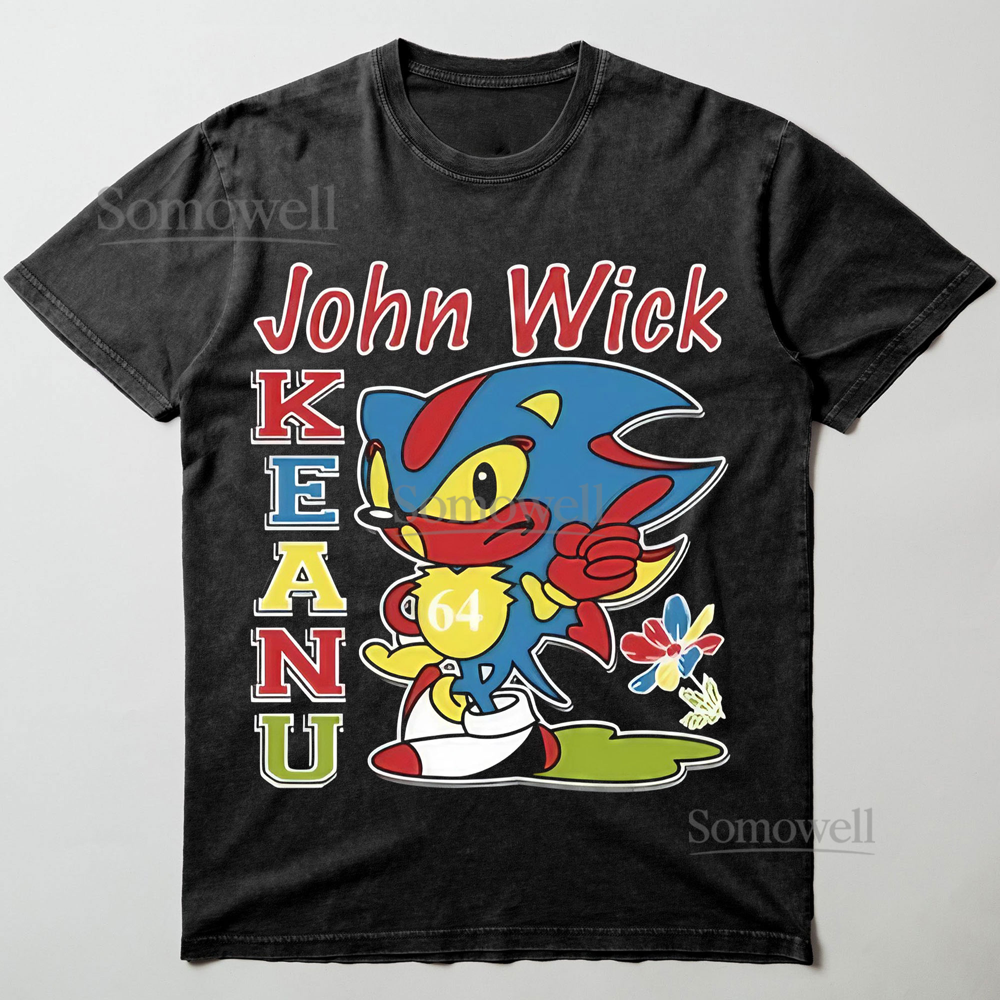 John Wick Keanu Sonic Parody Graphic ,hoodie sweatshirt t shirt vintage Vintage Meme T Shirt