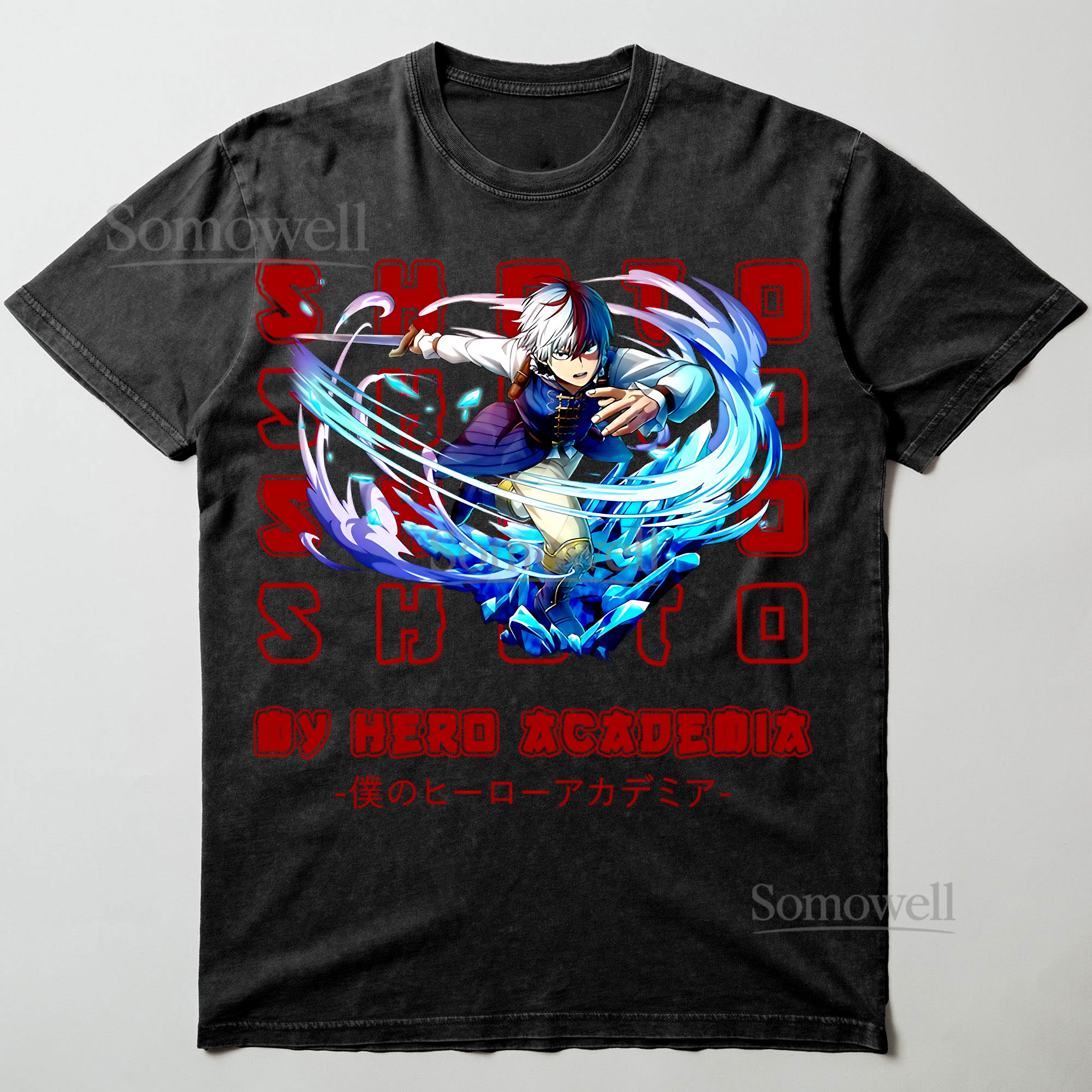 My Hero Academia Shoto Todoroki Fire Ice Power Anime Graphic ,hoodie sweatshirt t shirt vintage Japanese Streetwear T Shirt