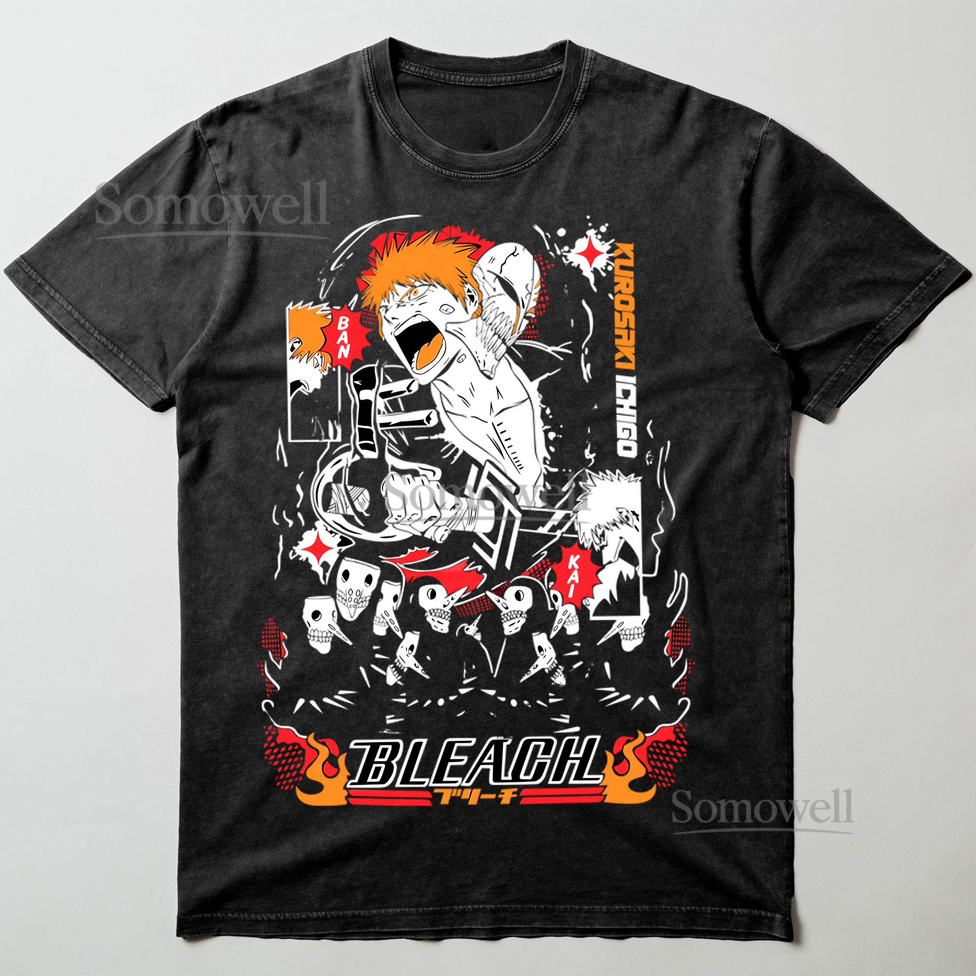 Bleach Ichigo Kurosaki Bankai Hollow Anime Graphic ,hoodie sweatshirt t shirt vintage Japanese Manga T Shirt