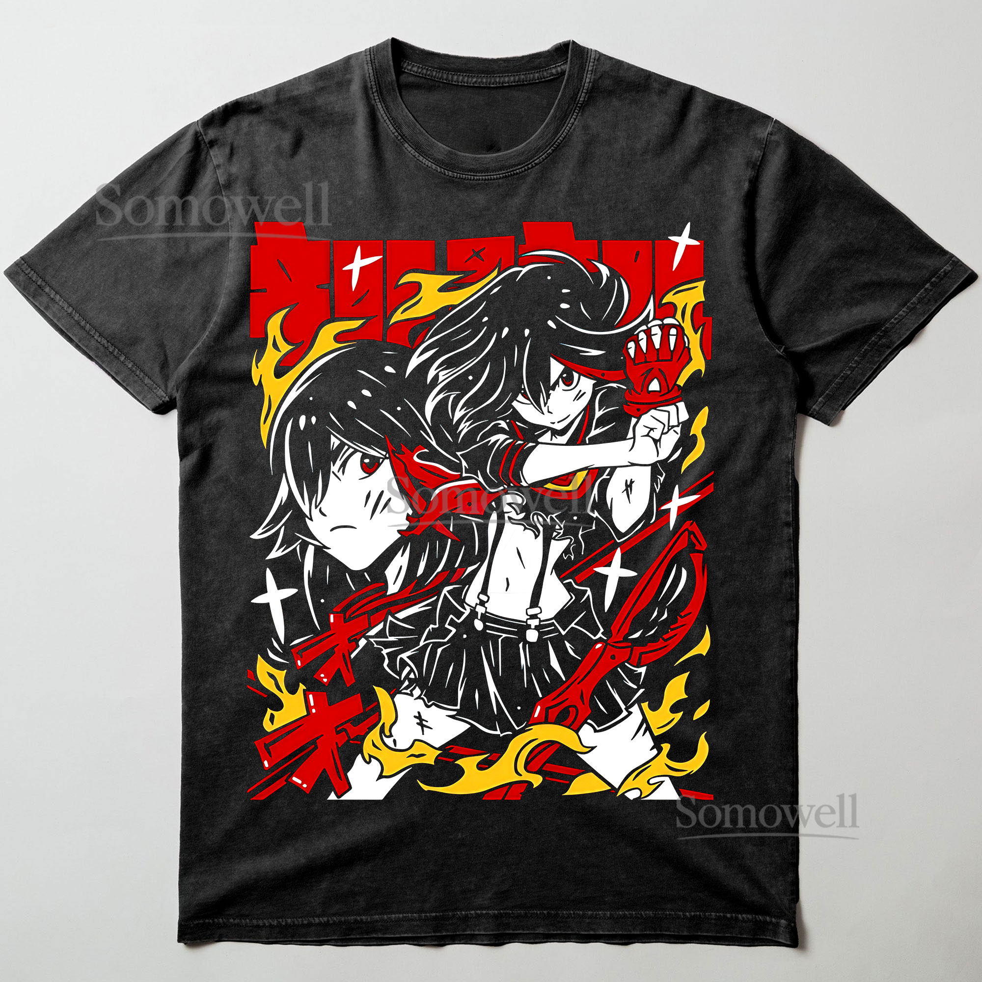 Kill la Kill Ryuko Matoi Fire Red Blade Anime Graphic ,hoodie sweatshirt t shirt vintage Japanese Streetwear T Shirt