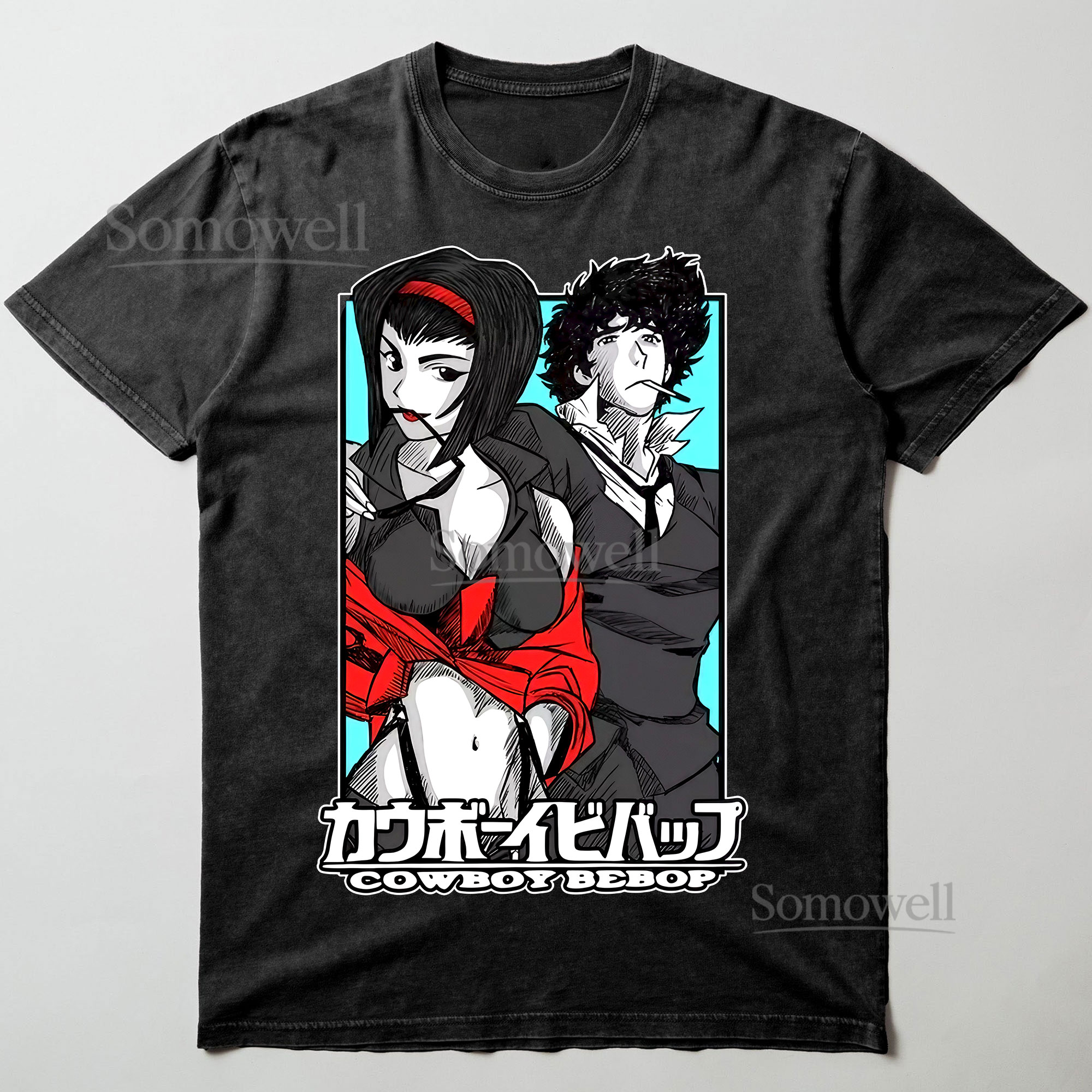 Cowboy Bebop Spike Spiegel and Faye Valentine Anime Graphic ,hoodie sweatshirt t shirt vintage Japanese Streetwear T Shirt