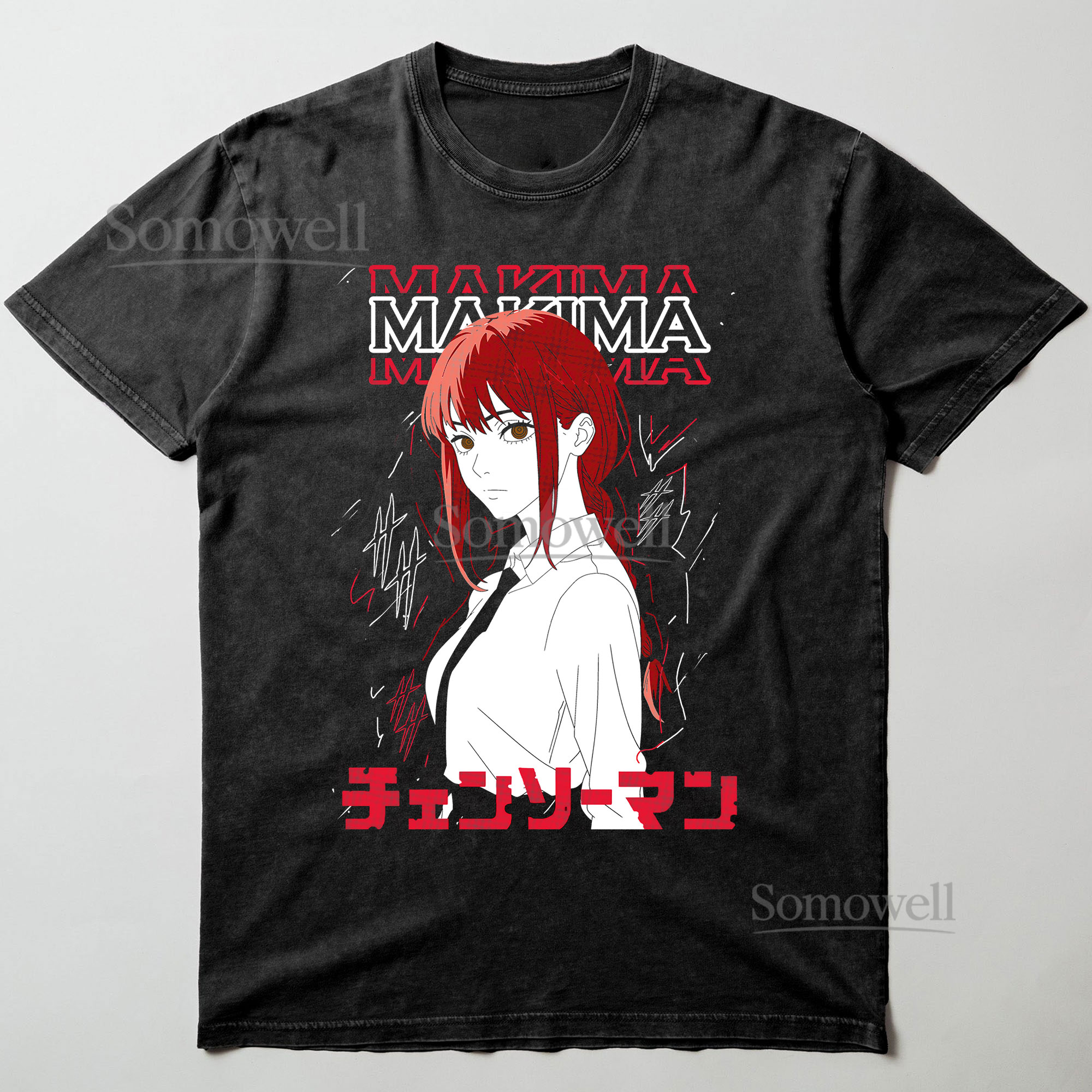 Makima Chainsaw Man Devil Hunter Red Hair Anime Graphic ,hoodie sweatshirt t shirt vintage Japanese Manga T Shirt