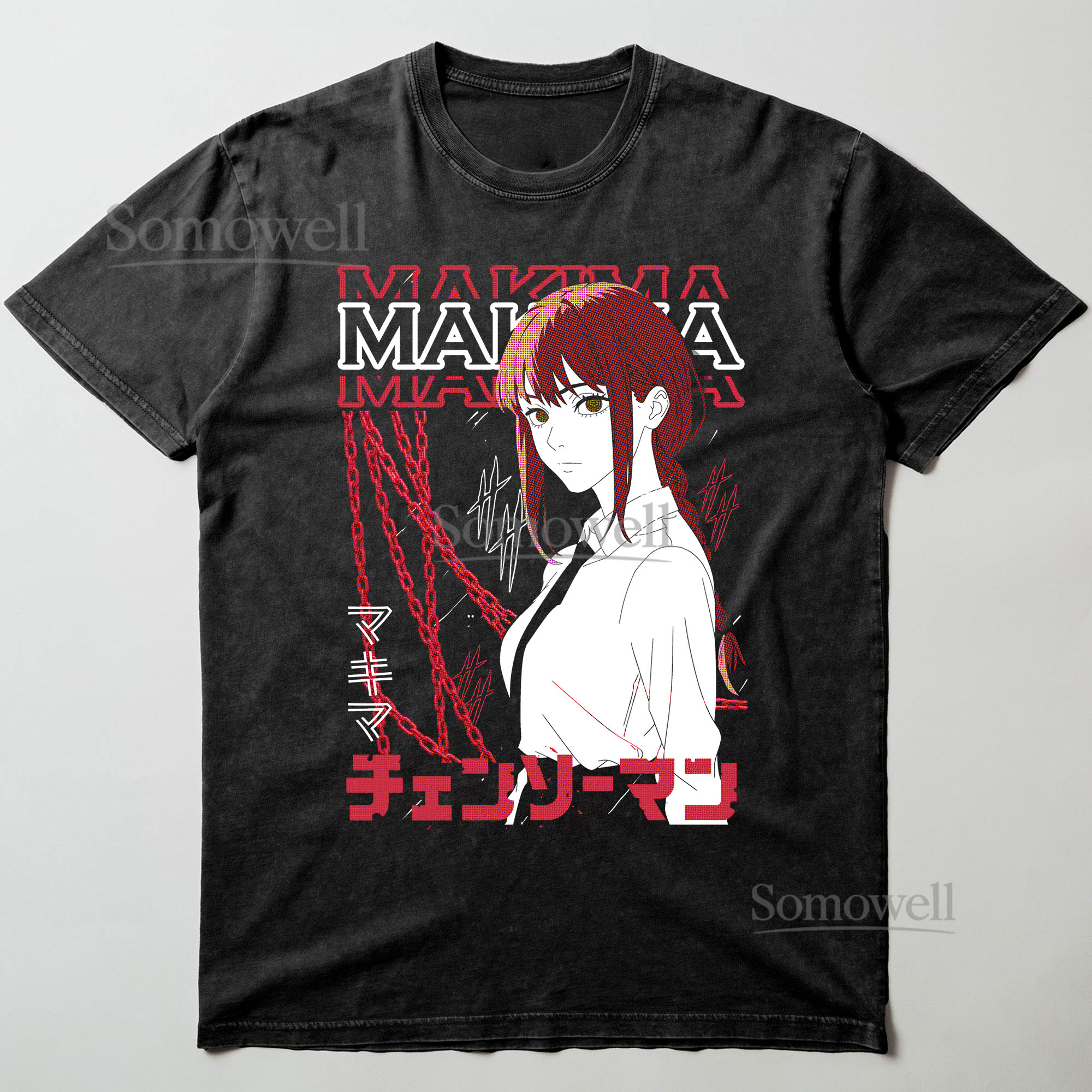 Makima Chainsaw Man Red Hair Anime Girl Graphic ,hoodie sweatshirt t shirt vintage Japanese Manga T Shirt