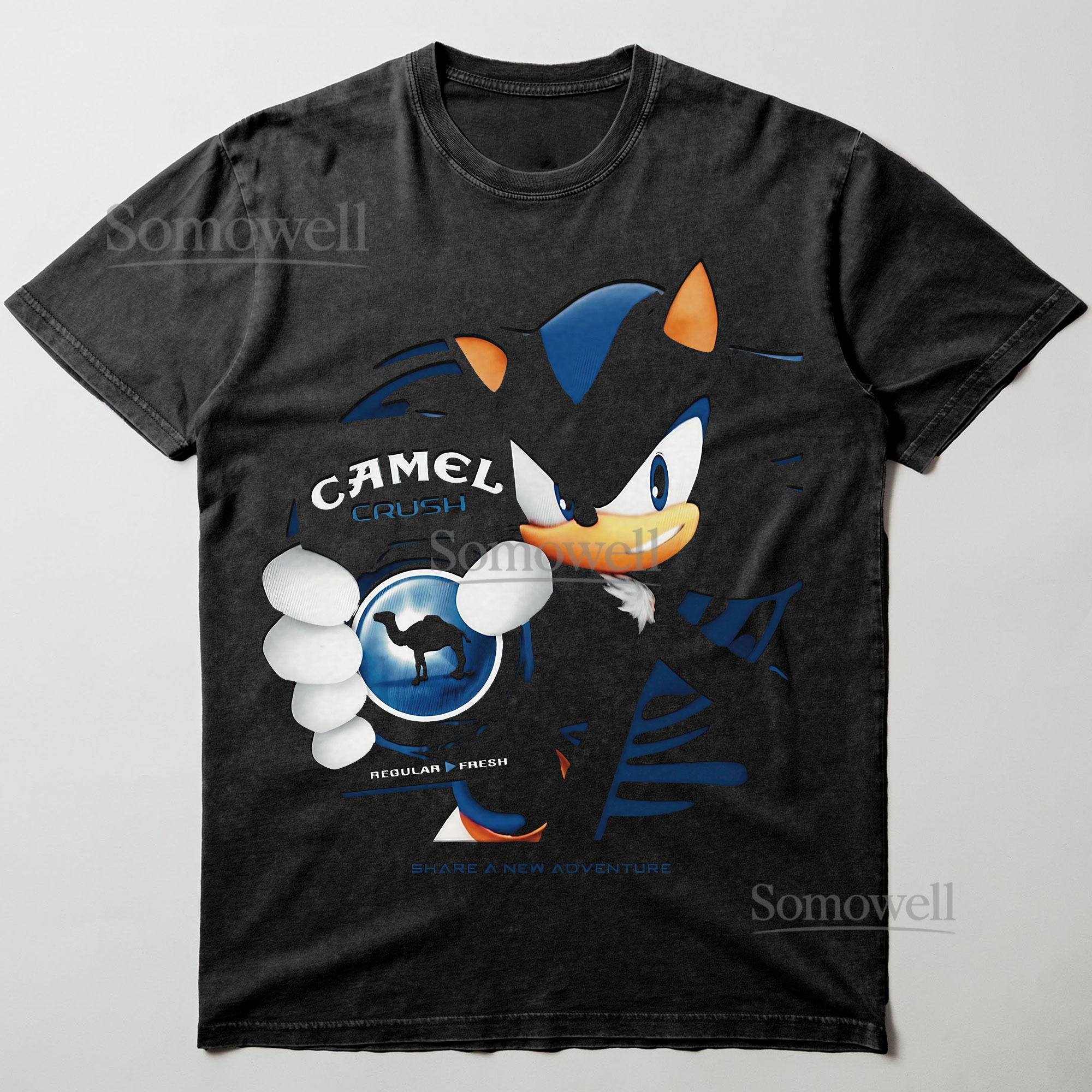 Sonic Camel Crush Parody Cigarette Graphic ,hoodie sweatshirt t shirt vintage Retro Meme T Shirt