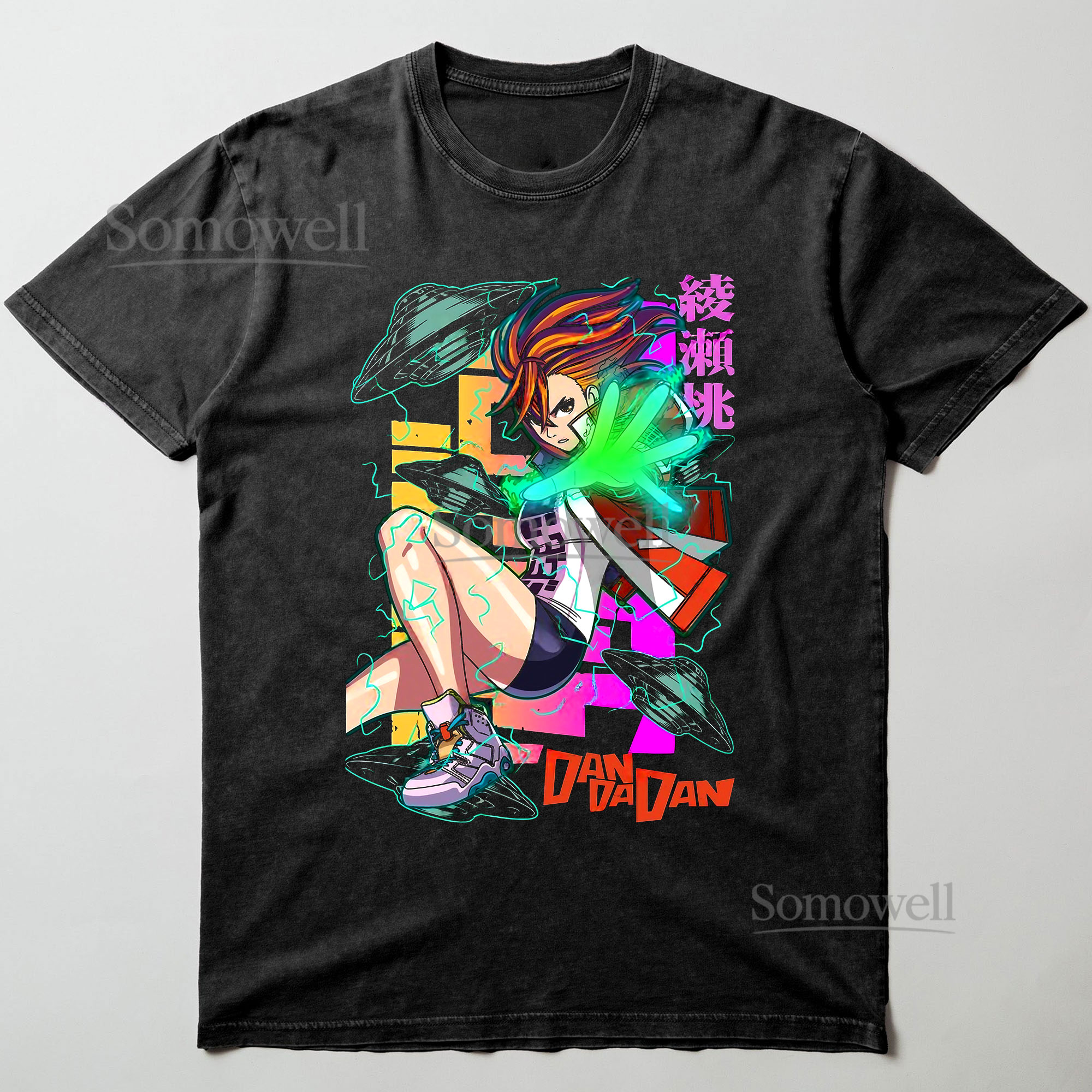 Demon Slayer Red and White Girl Action Graphic T-Shirt