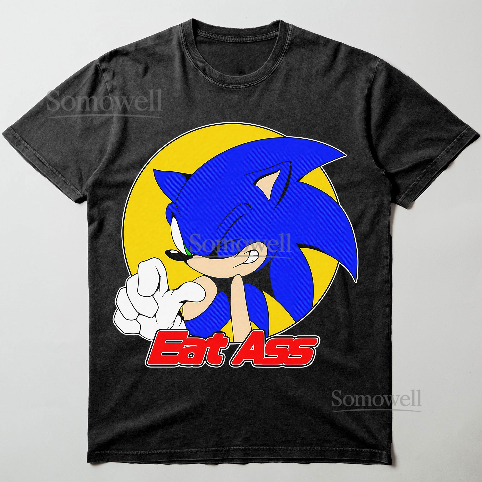 Sonic the Hedgehog Eat Ass Parody Graphic ,hoodie sweatshirt t shirt vintage Meme Vintage Style T Shirt